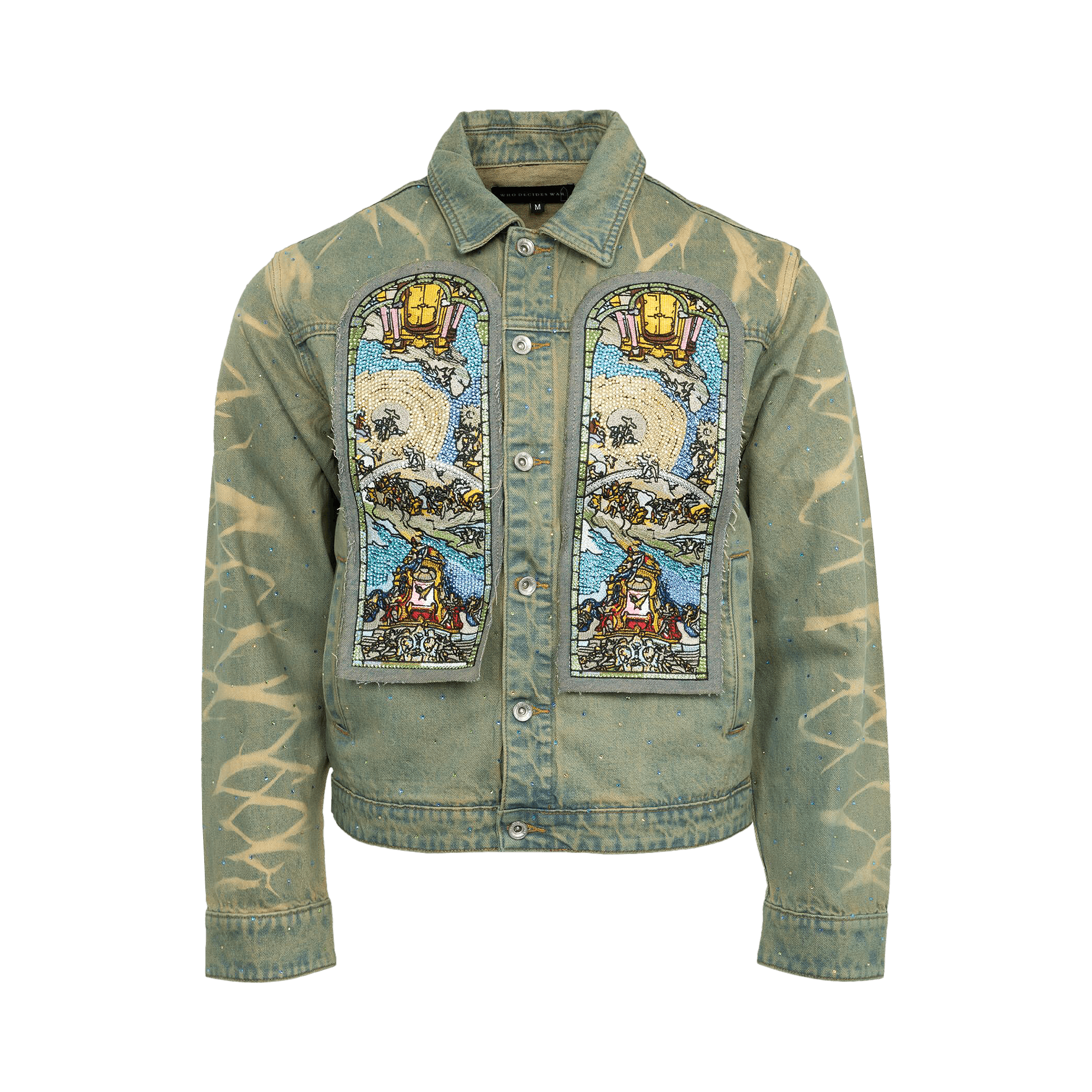 Who Decides War Unfurled Cropped Denim Jacket 'Denim'
