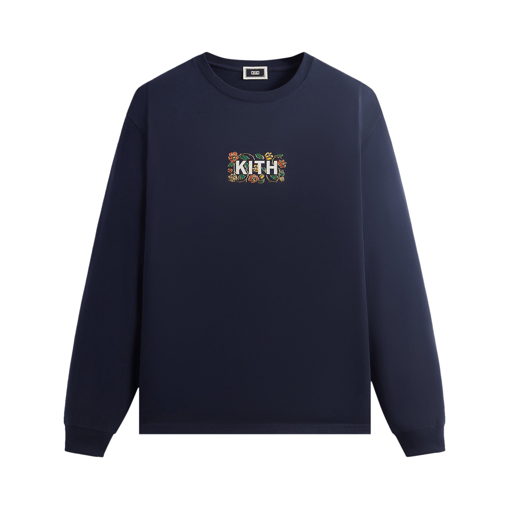 Kith Floral Classic Logo Long Sleeve Tee 'Nocturnal'