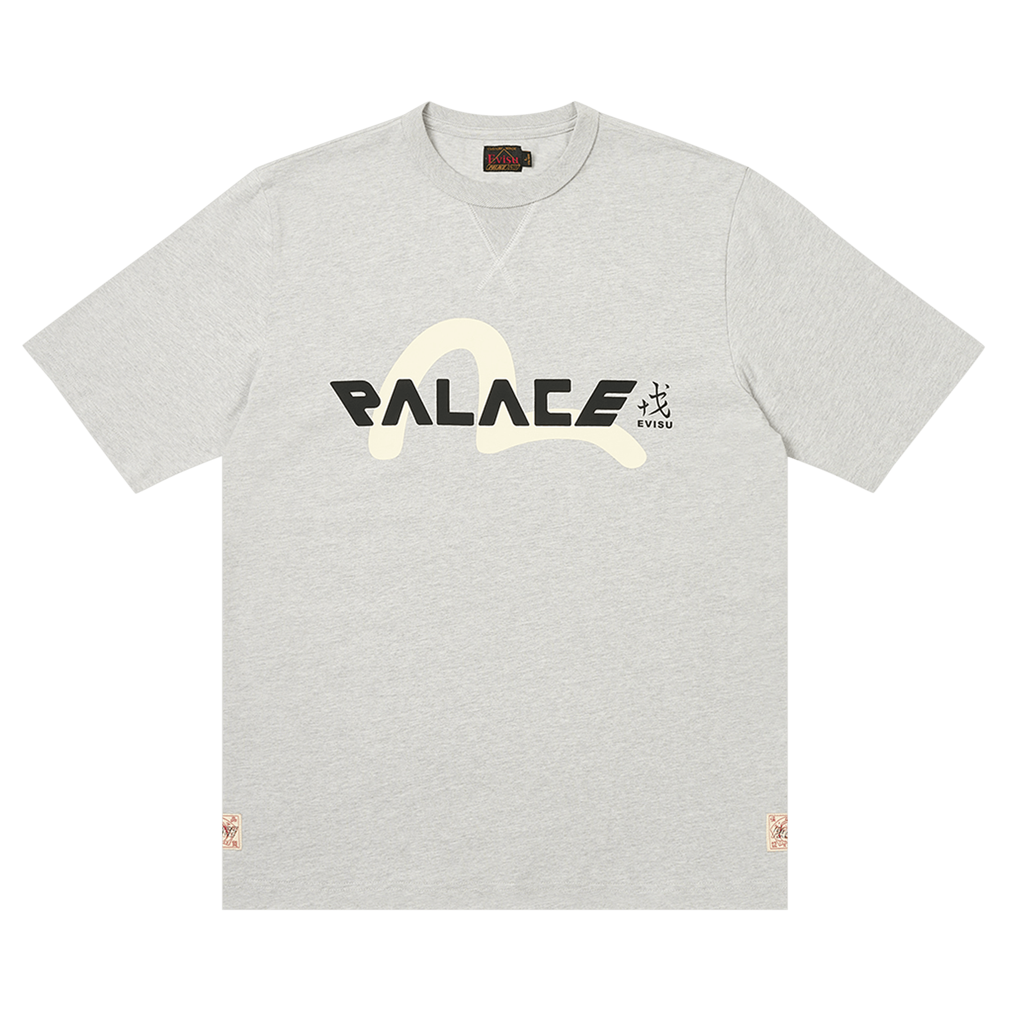 Palace x Evisu Logo T-Shirt 'Grey Marl'