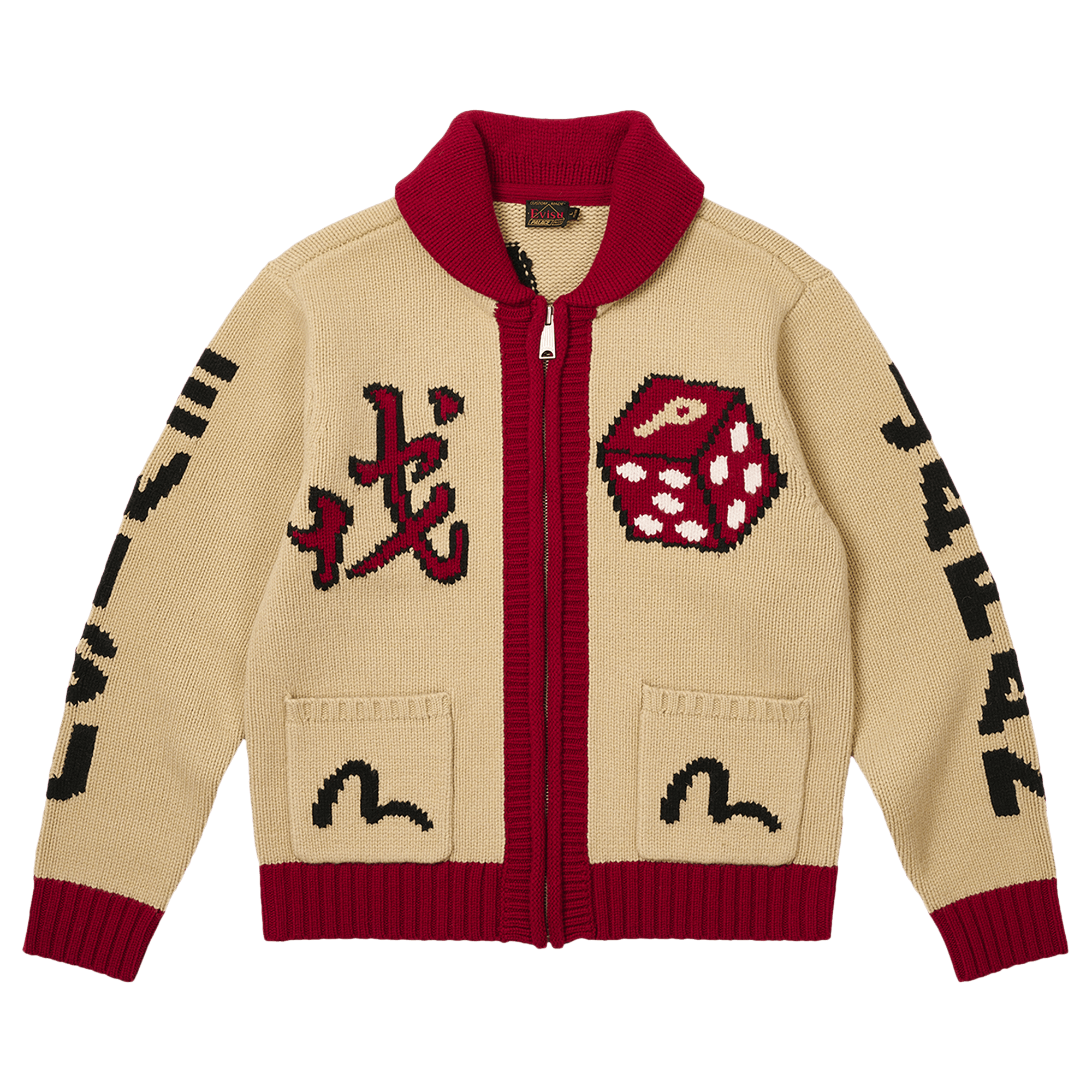 Palace x Evisu Dice Cowichan Knit 'Cream'