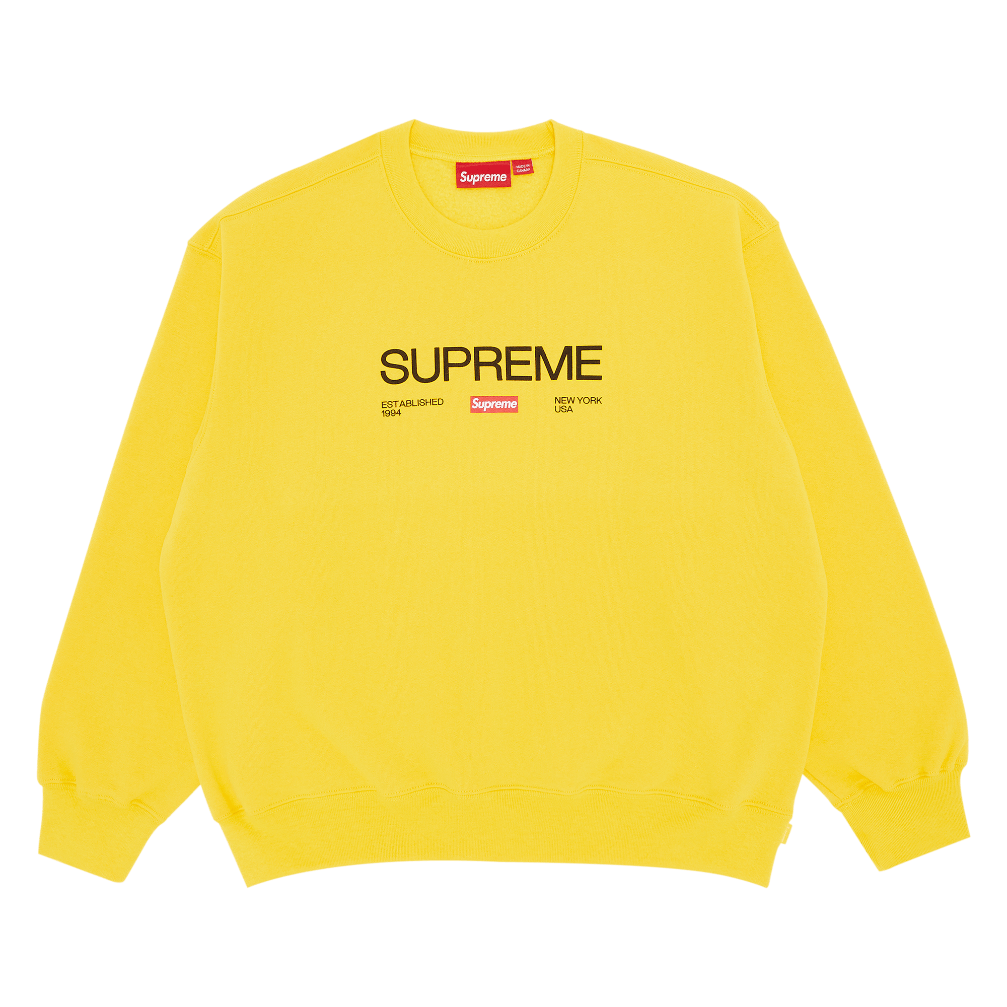 Supreme Established Crewneck 'Yellow'