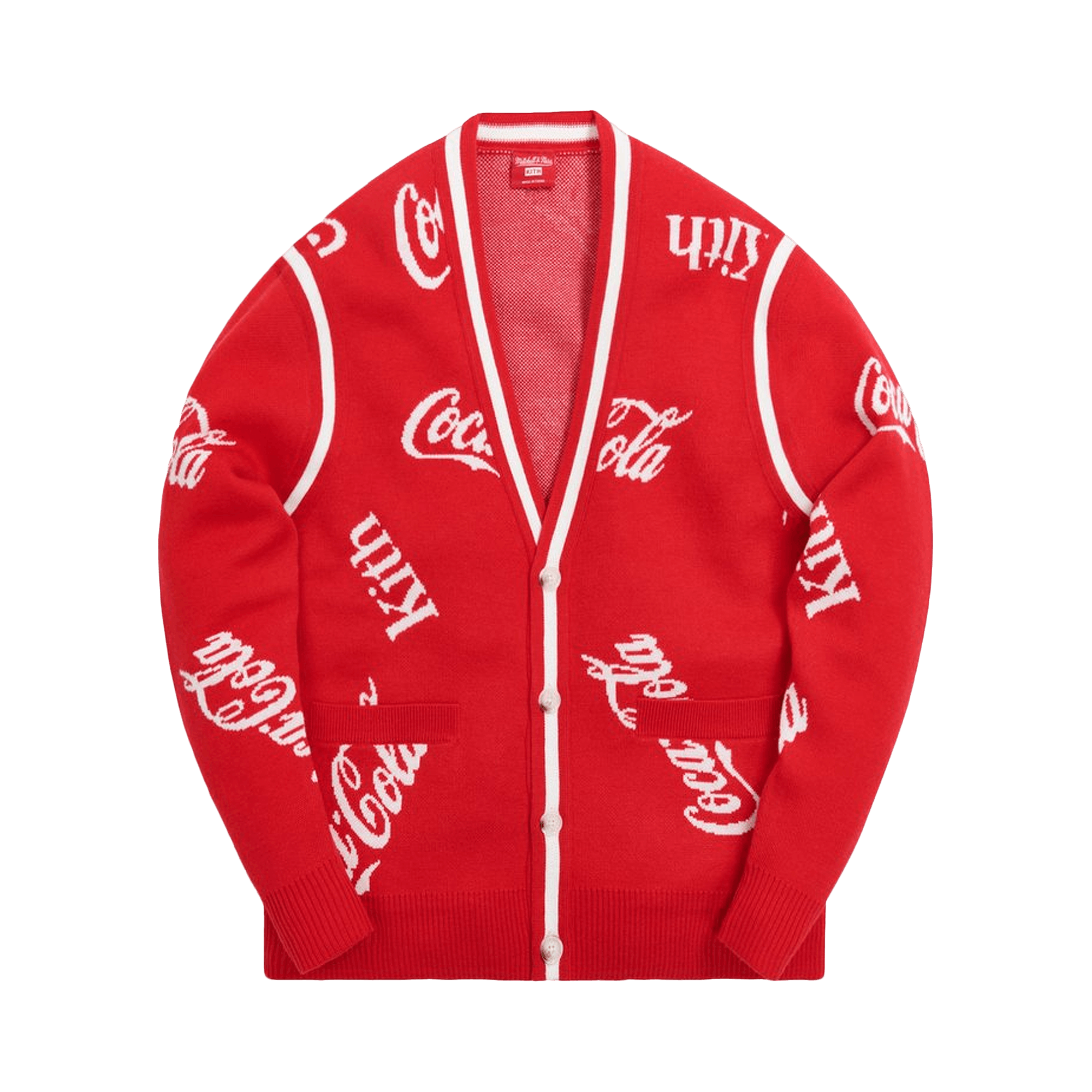 Kith x Coca-Cola x Mitchell & Ness Coke Logo Cardigan 'Red'