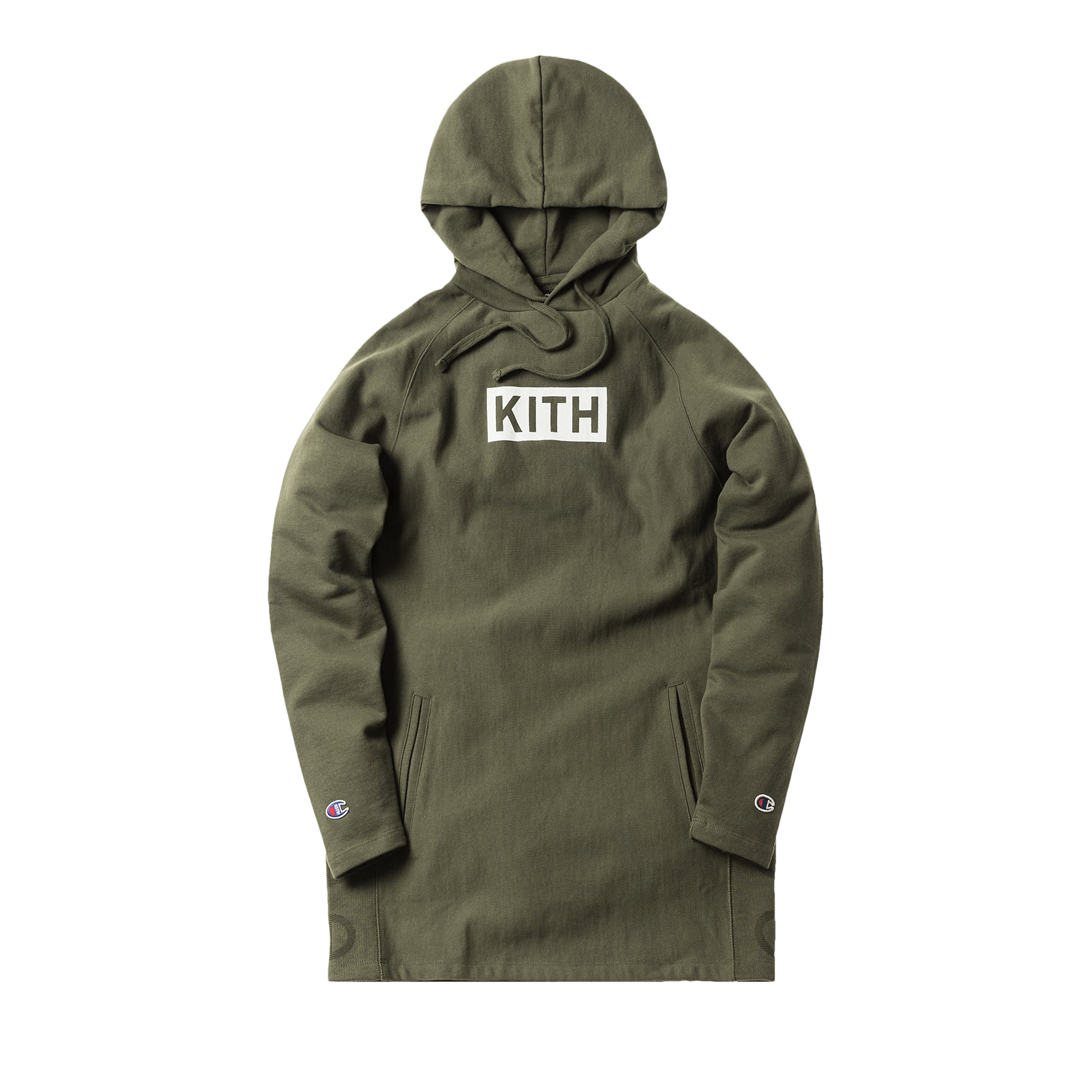 Kith x Champion Extended Hoodie 'Olive'