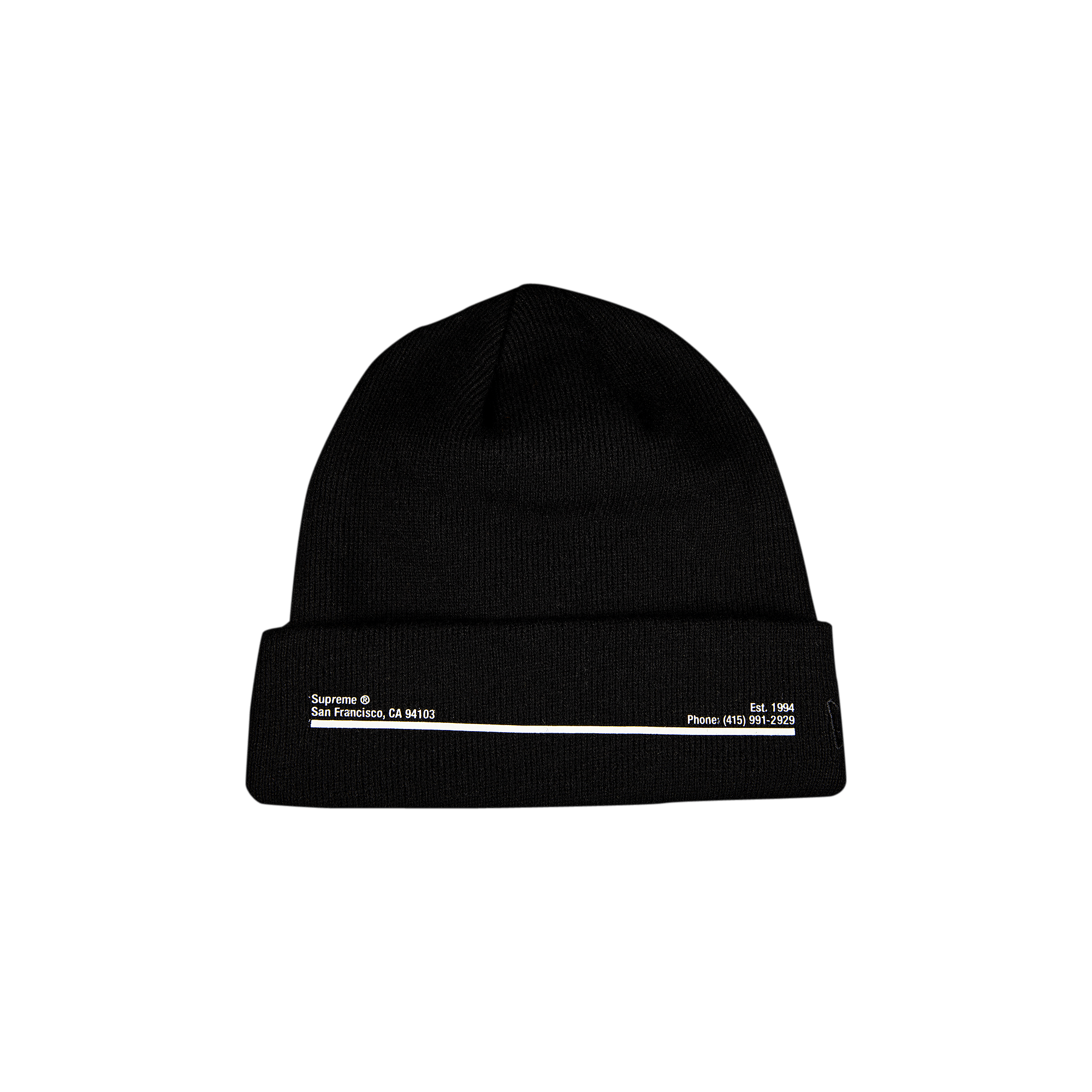 Supreme x New Era Shop Beanie - San Francisco 'Black'