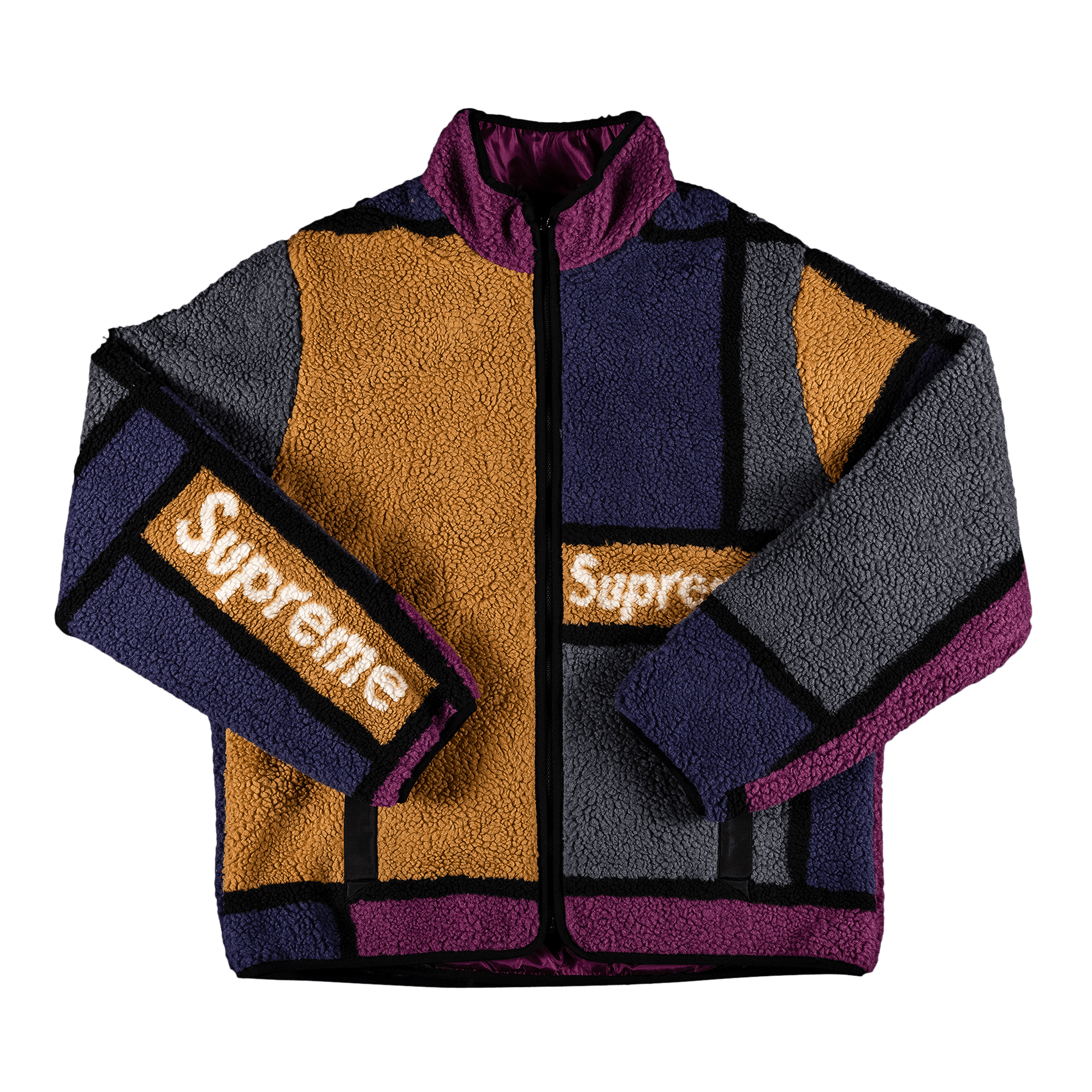 Supreme Reversible Colorblocked Fleece Jacket 'Purple'