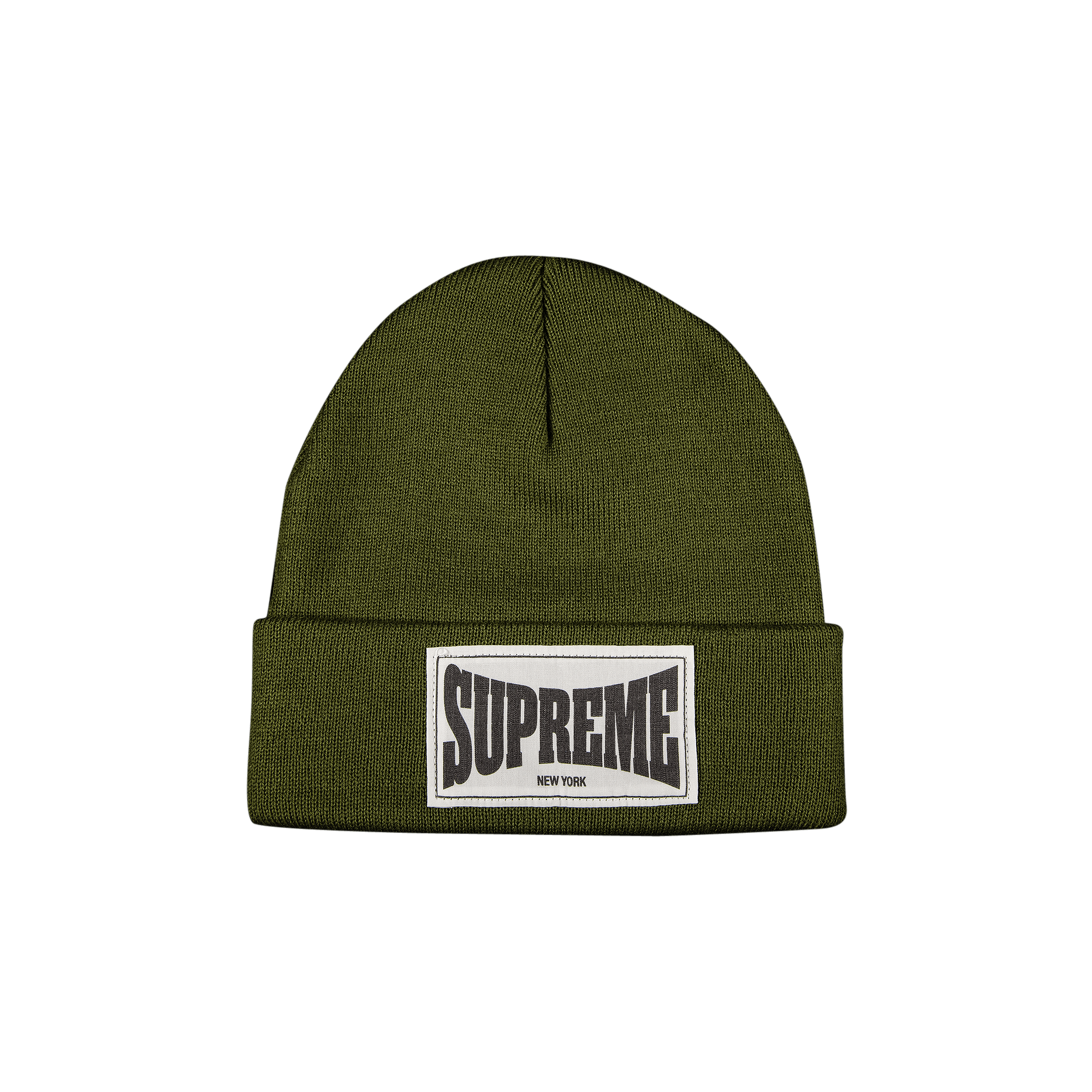 Supreme Woven Label Beanie 'Olive'