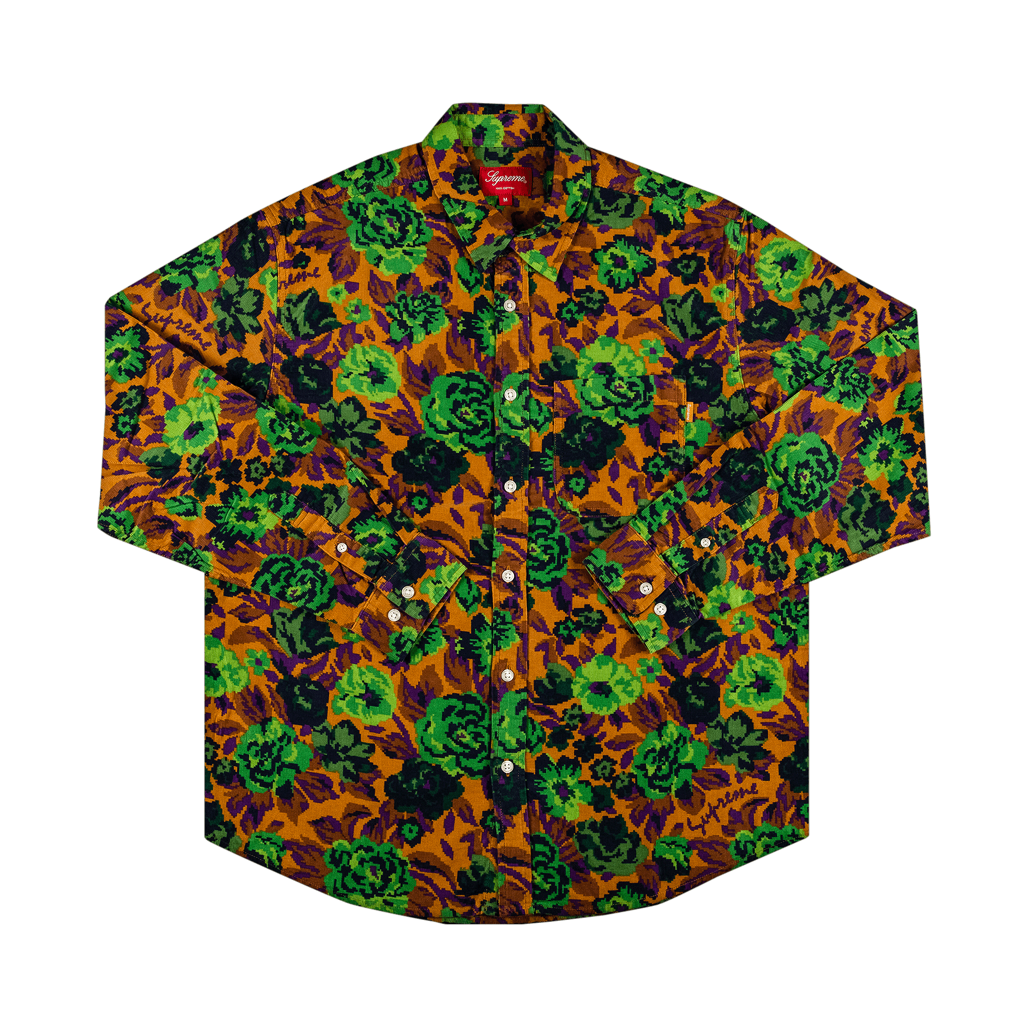 Supreme Digi Floral Corduroy Shirt 'Gold'