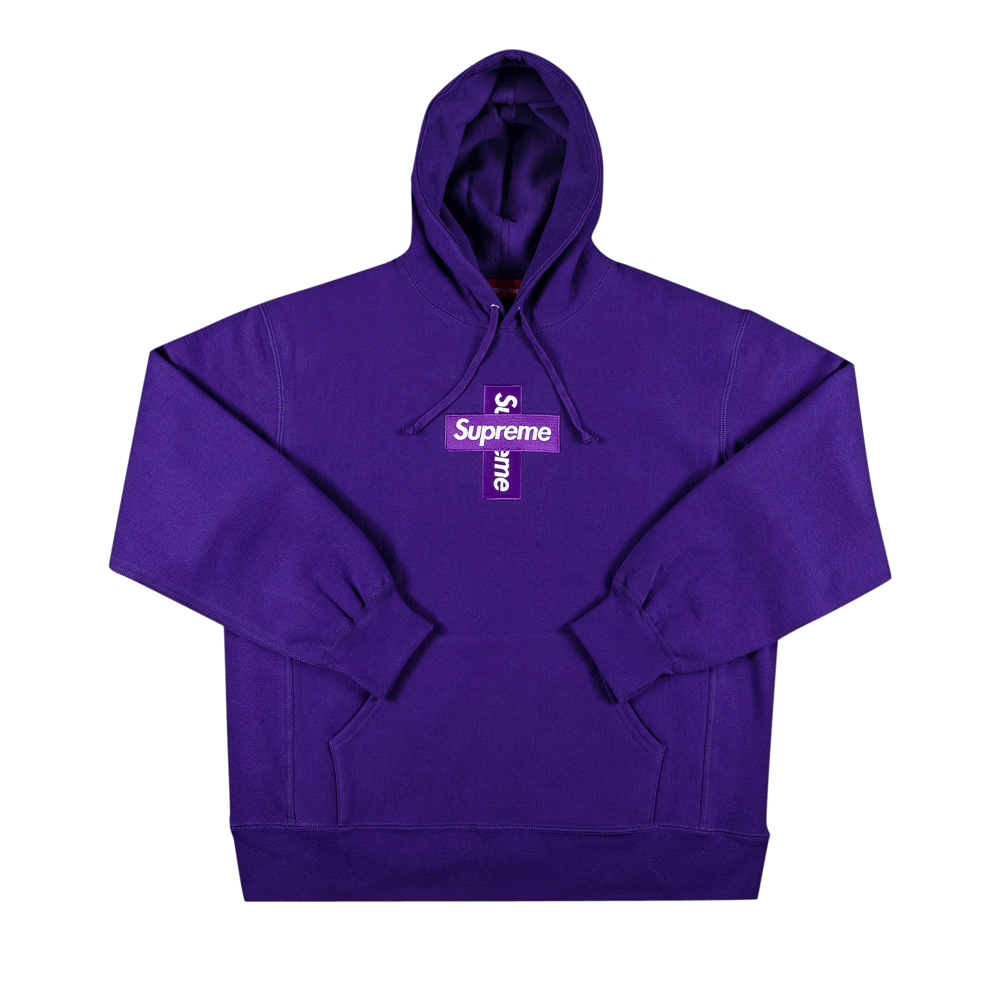Supreme Cross Box Logo Hooded Sweatshirt 'Purple'