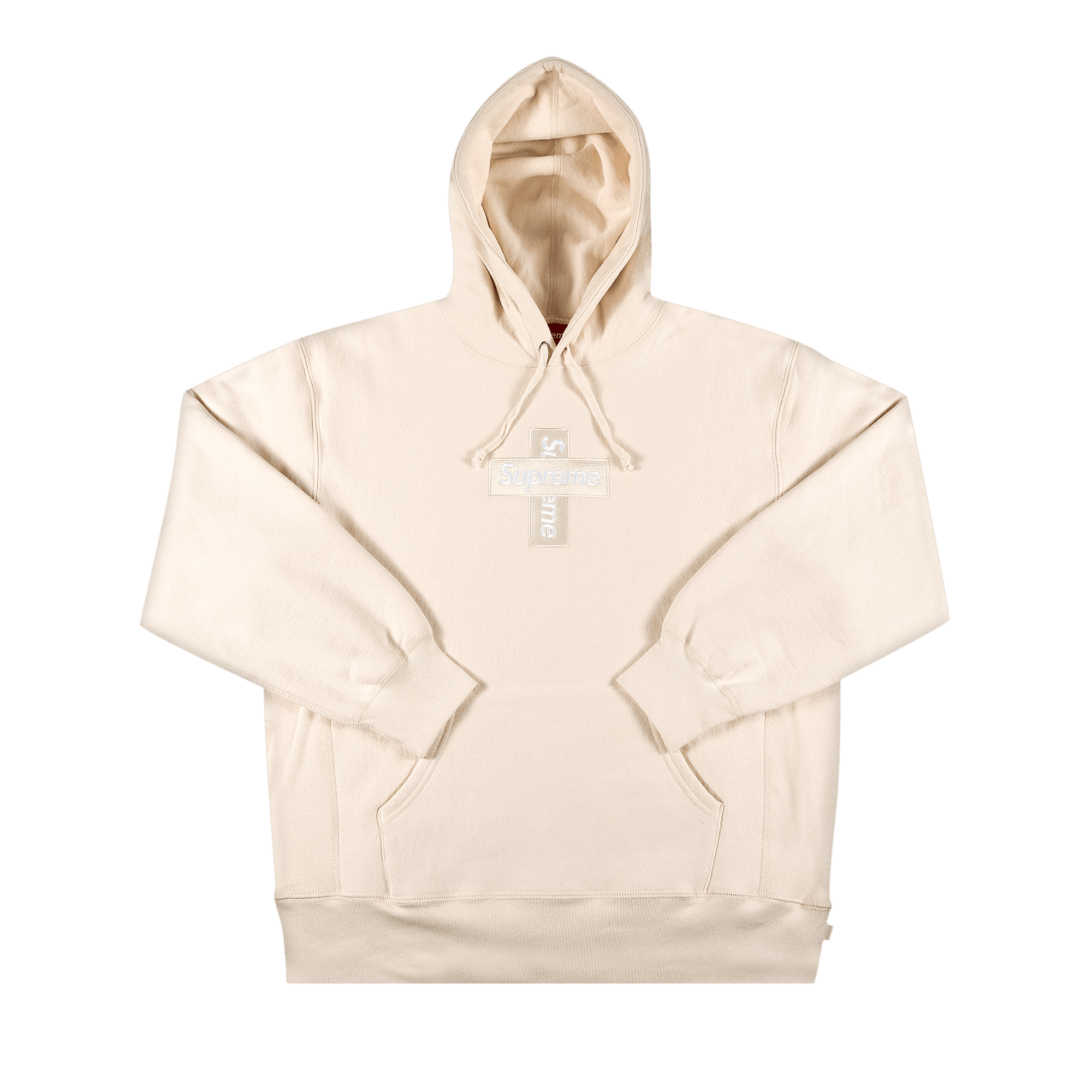 Supreme Cross Box Logo Hooded Sweatshirt 'Natural'