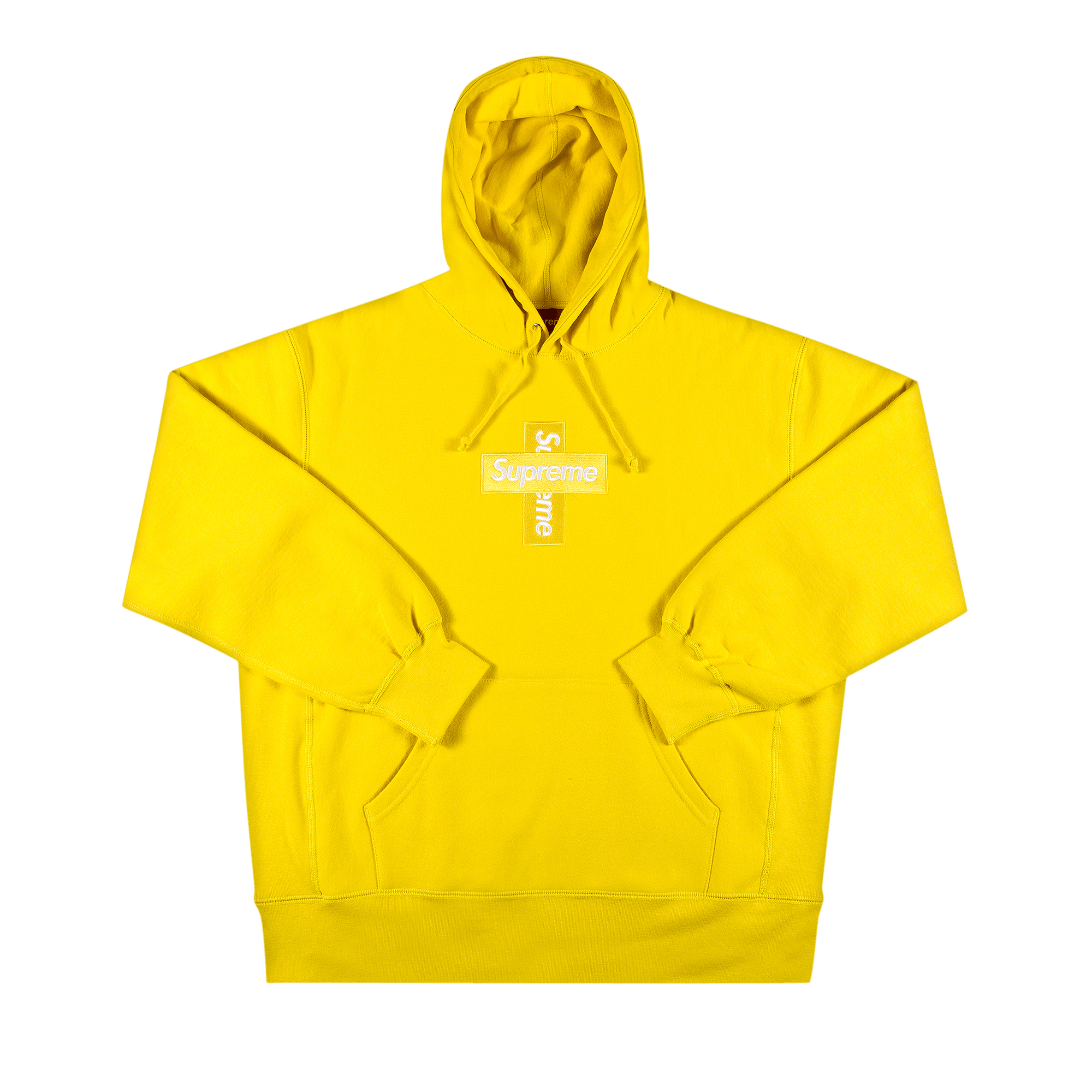 Supreme Cross Box Logo Hooded Sweatshirt 'Lemon'