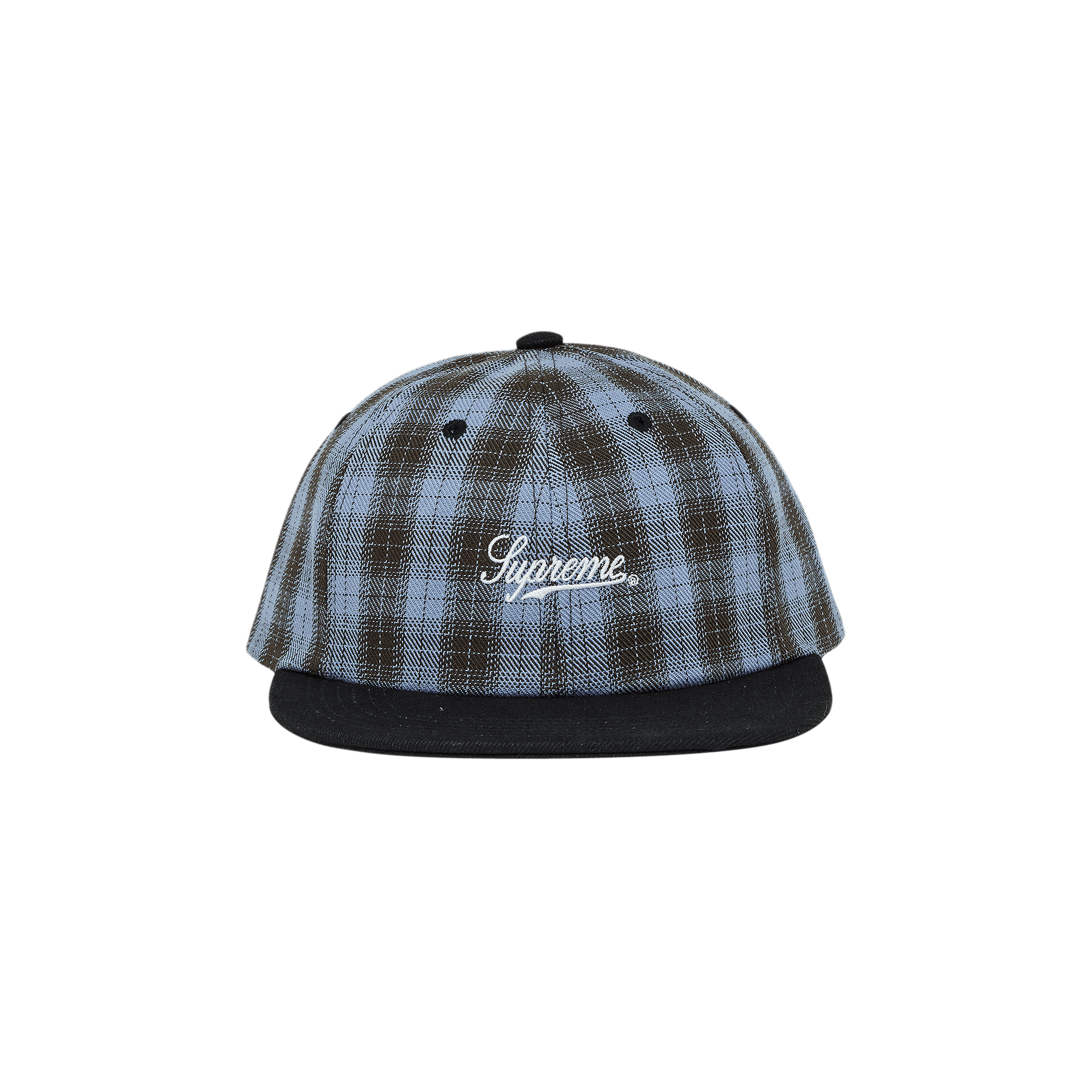 Supreme Script Logo 6-Panel 'Blue Plaid'