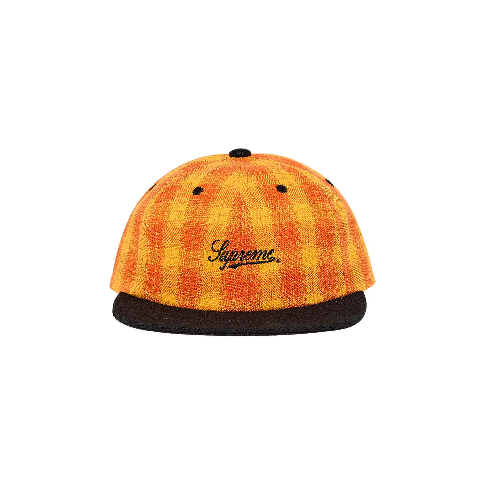 Supreme Script Logo 6-Panel 'Orange Plaid'