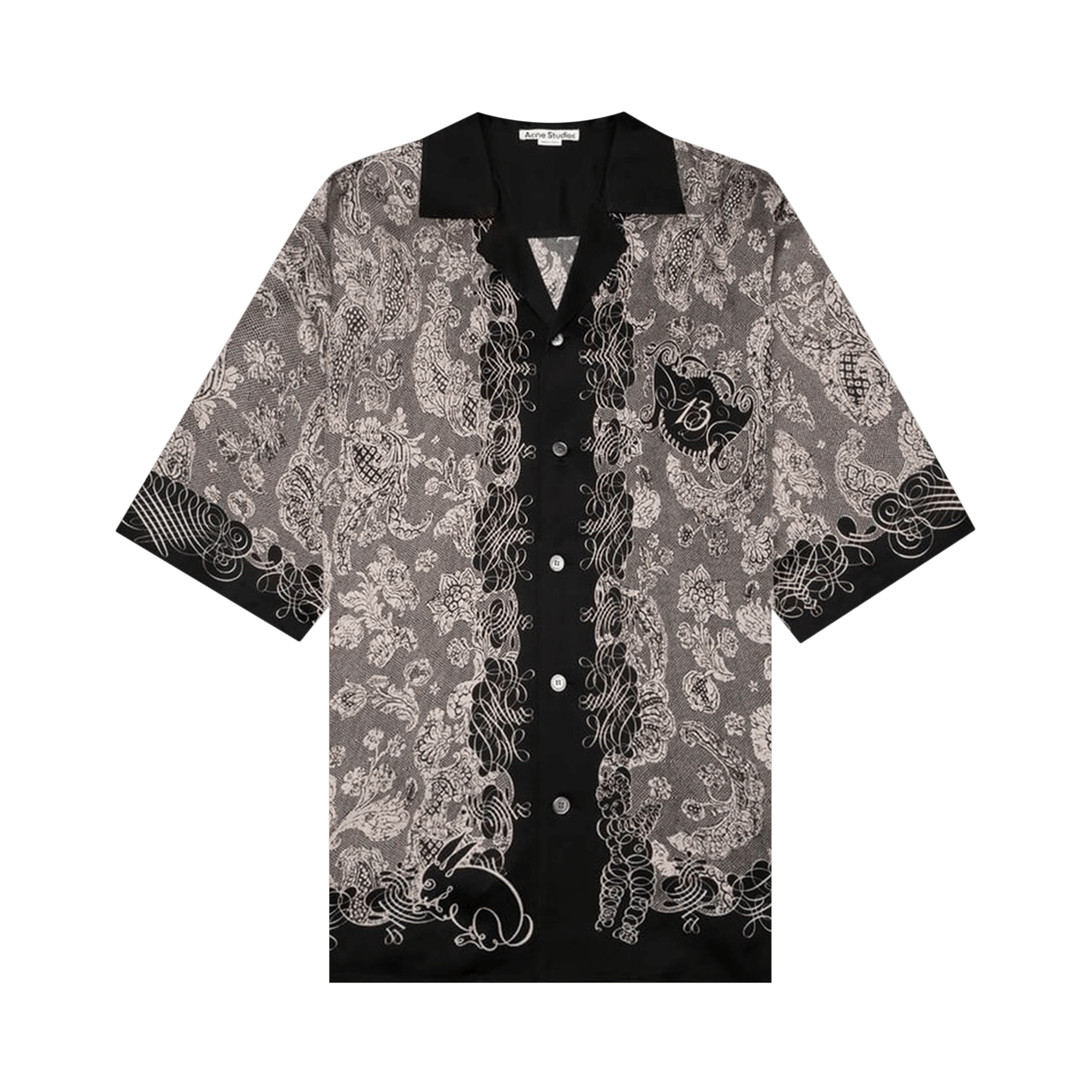 Acne Studios Button Up Shirt 'Black/Ecru'