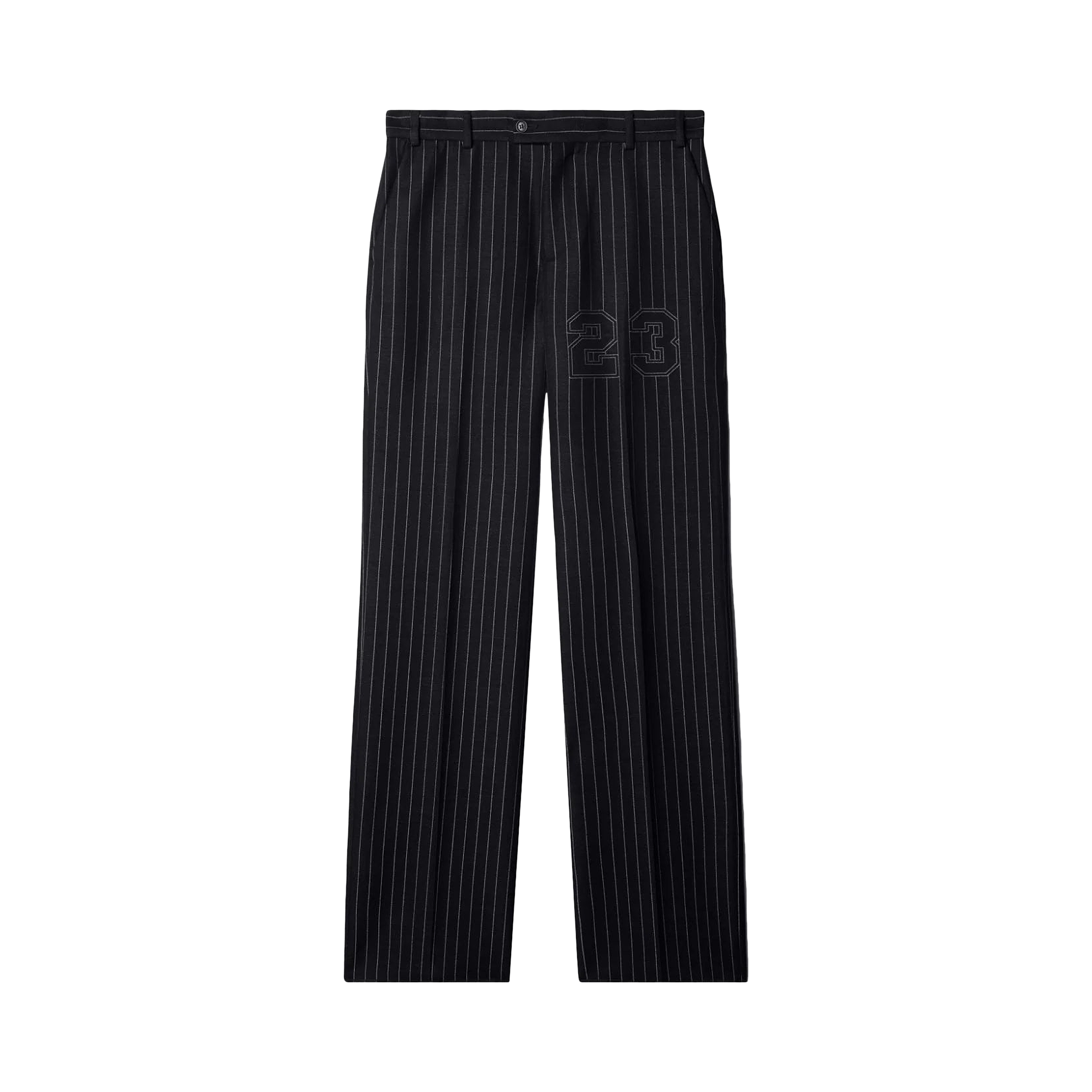 Off-White 23 Print Pinstriped Slim Cut Trousers 'Blue'