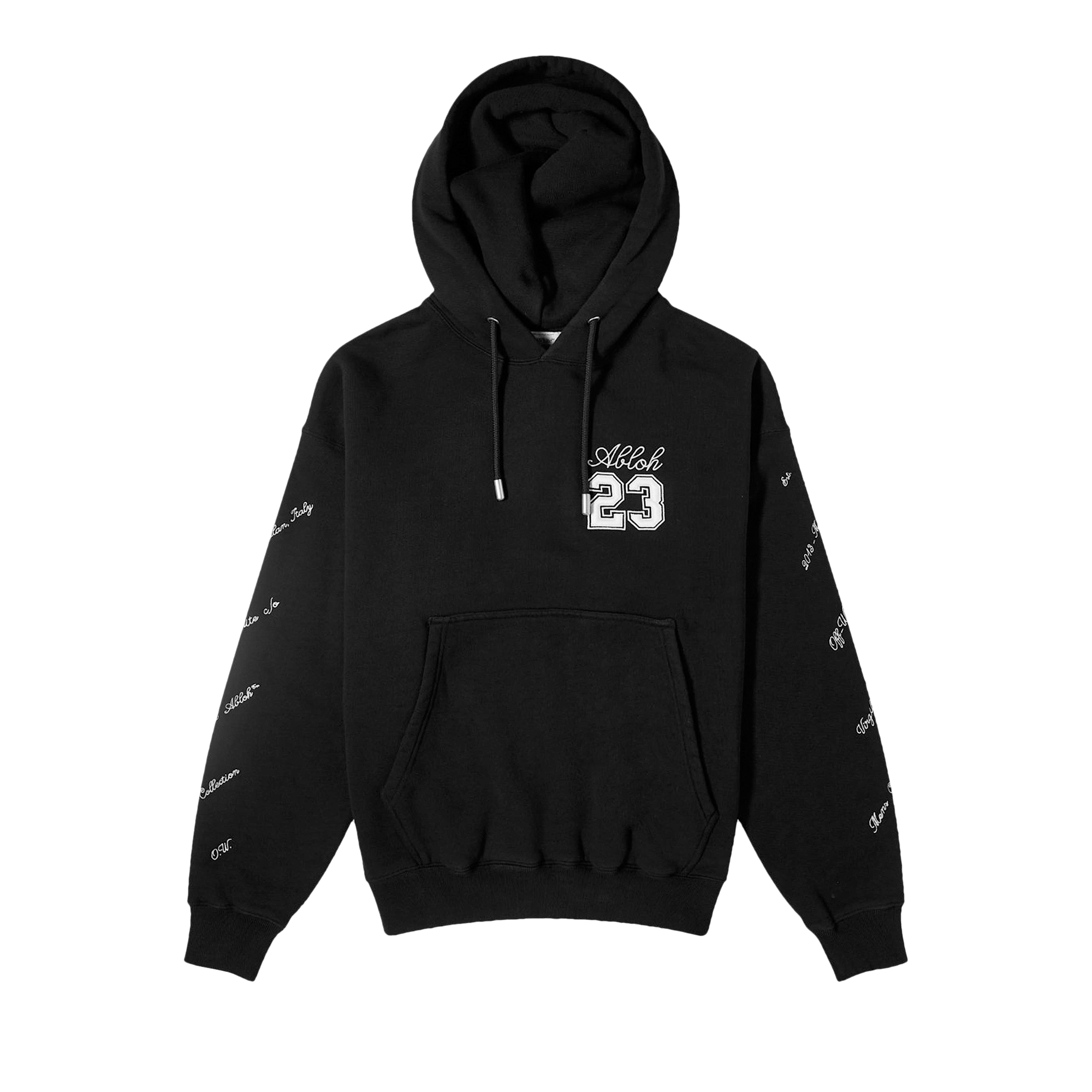 Off-White 23 Logo Skate Hoodie 'Black/White'