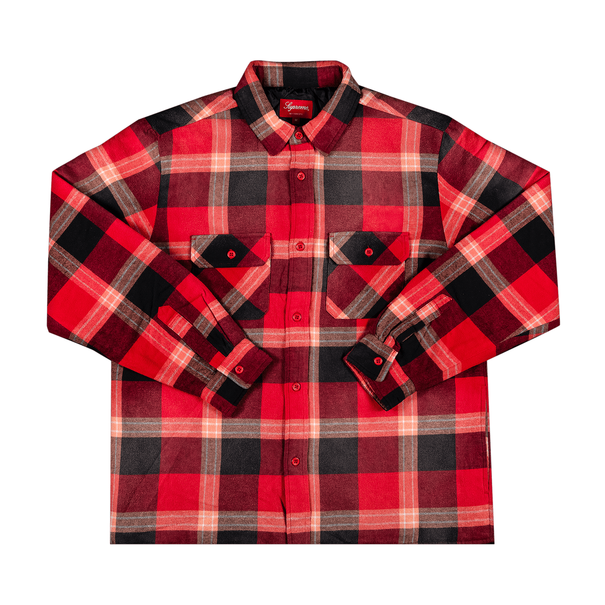 Supreme Quilted Flannel Shirt 'Red'