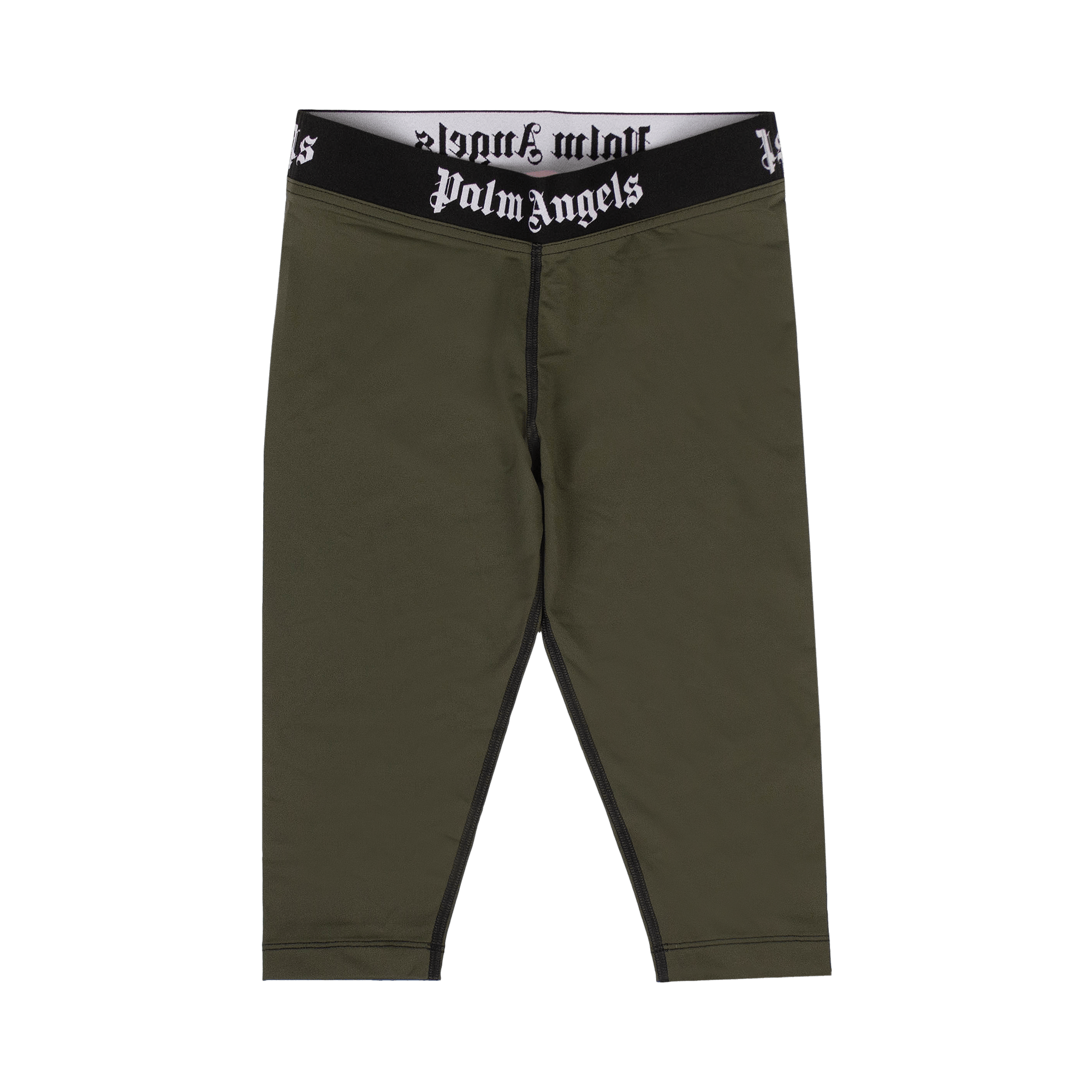 Palm Angels Knee Length Cyclist Leggings 'Military Green'