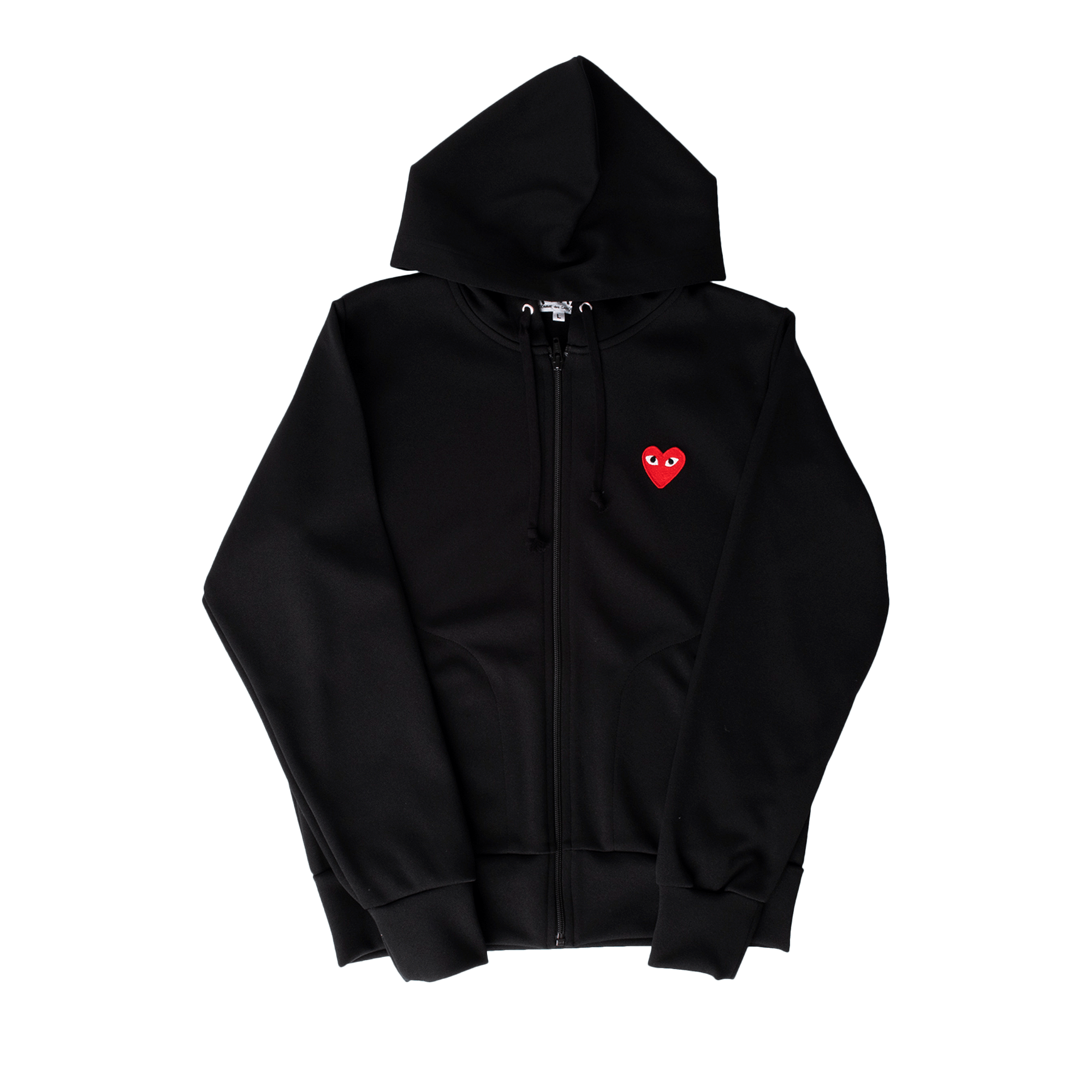Comme des Garçons Play Zip Up Hoodie With Red Heart 'Black'