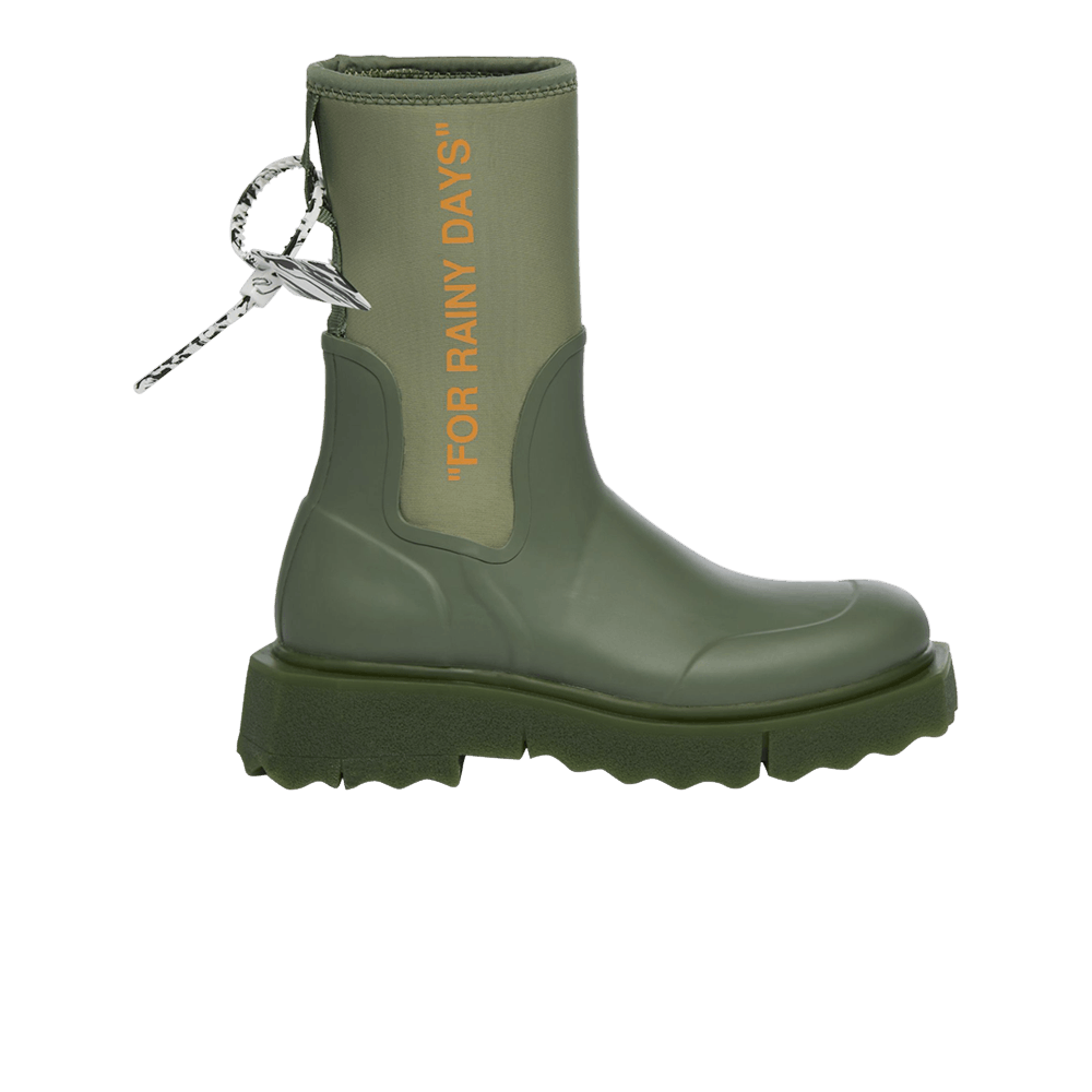 Off-White Sponge Rubber Rain Boot 'For Rainy Days - Green'