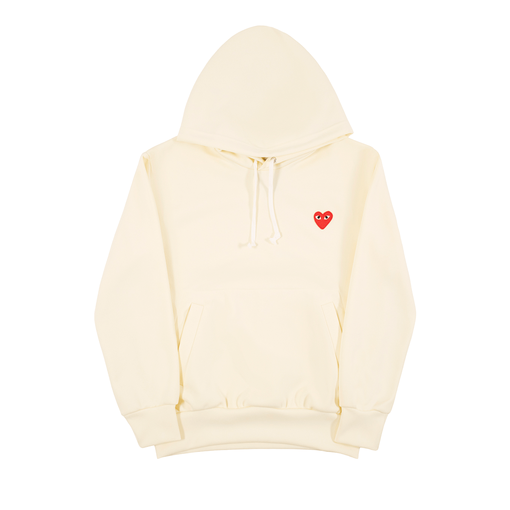 Comme des Garçons PLAY Heart Logo Hooded Sweatshirt 'Ivory'