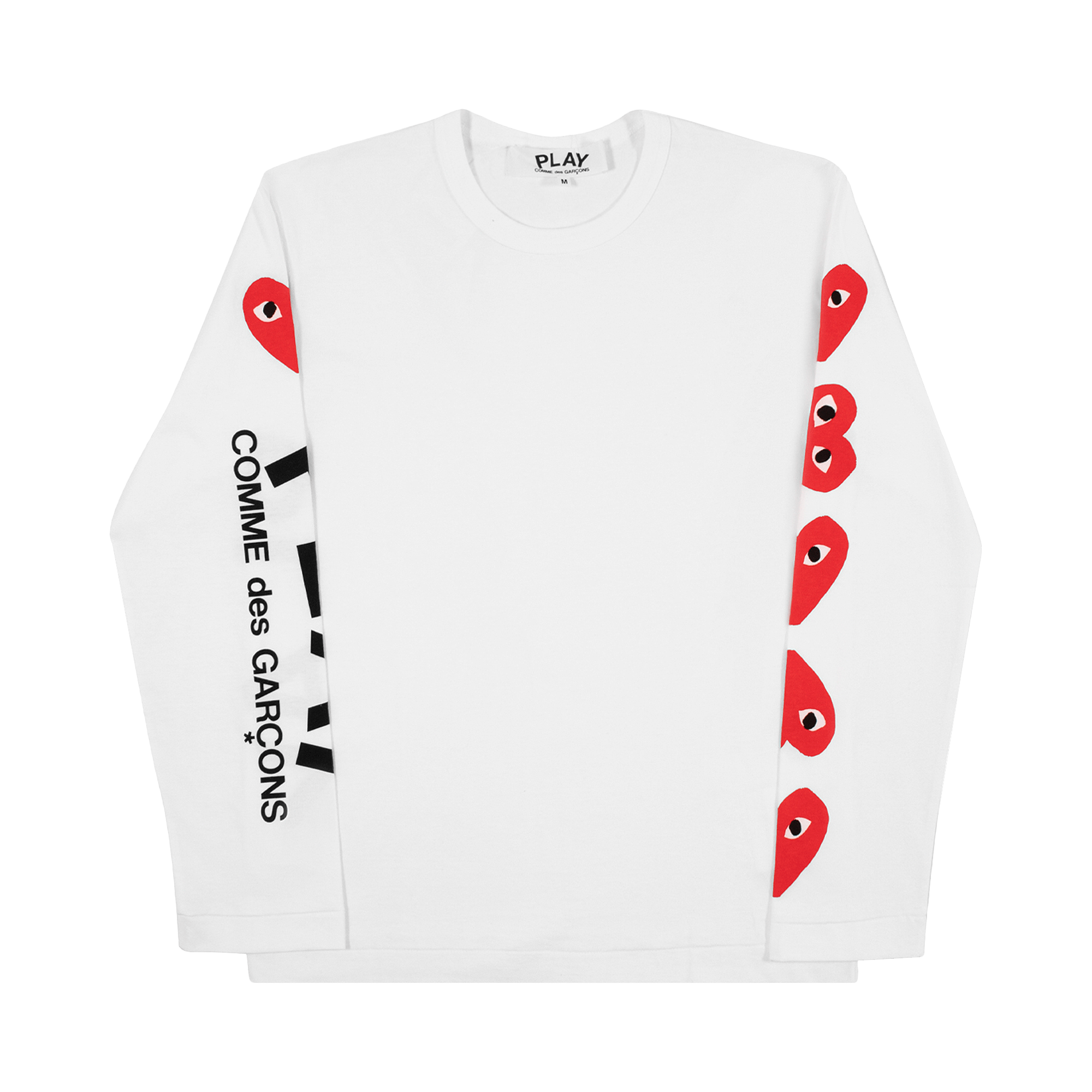 Comme des Garçons PLAY Five Heart Logo Long-Sleeve T-Shirt 'White'
