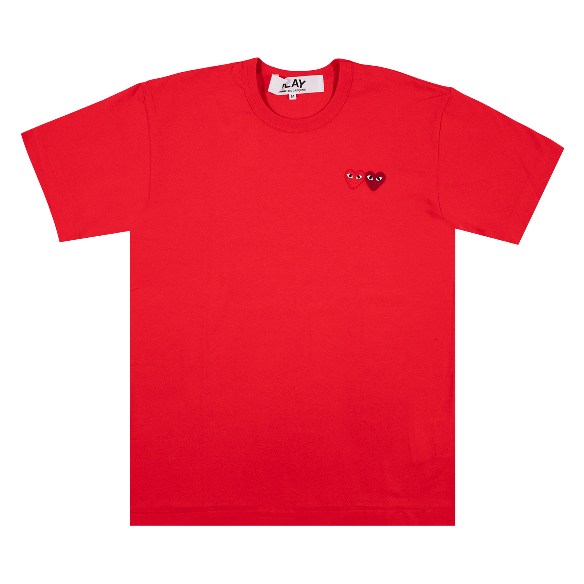Comme des Garçons PLAY Double Heart Logo Short-Sleeve T-Shirt 'Red'