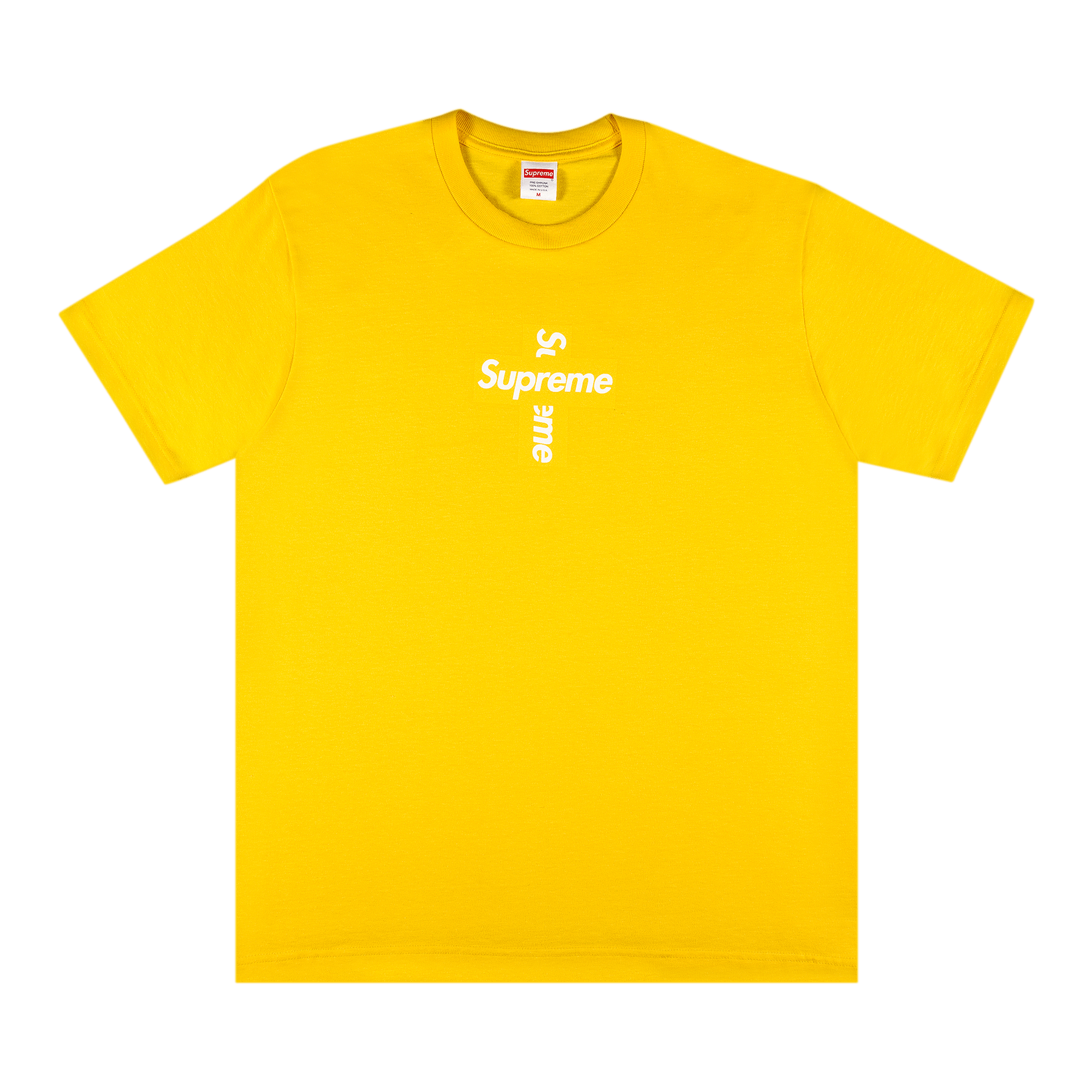 Supreme Cross Box Logo Tee 'Yellow'