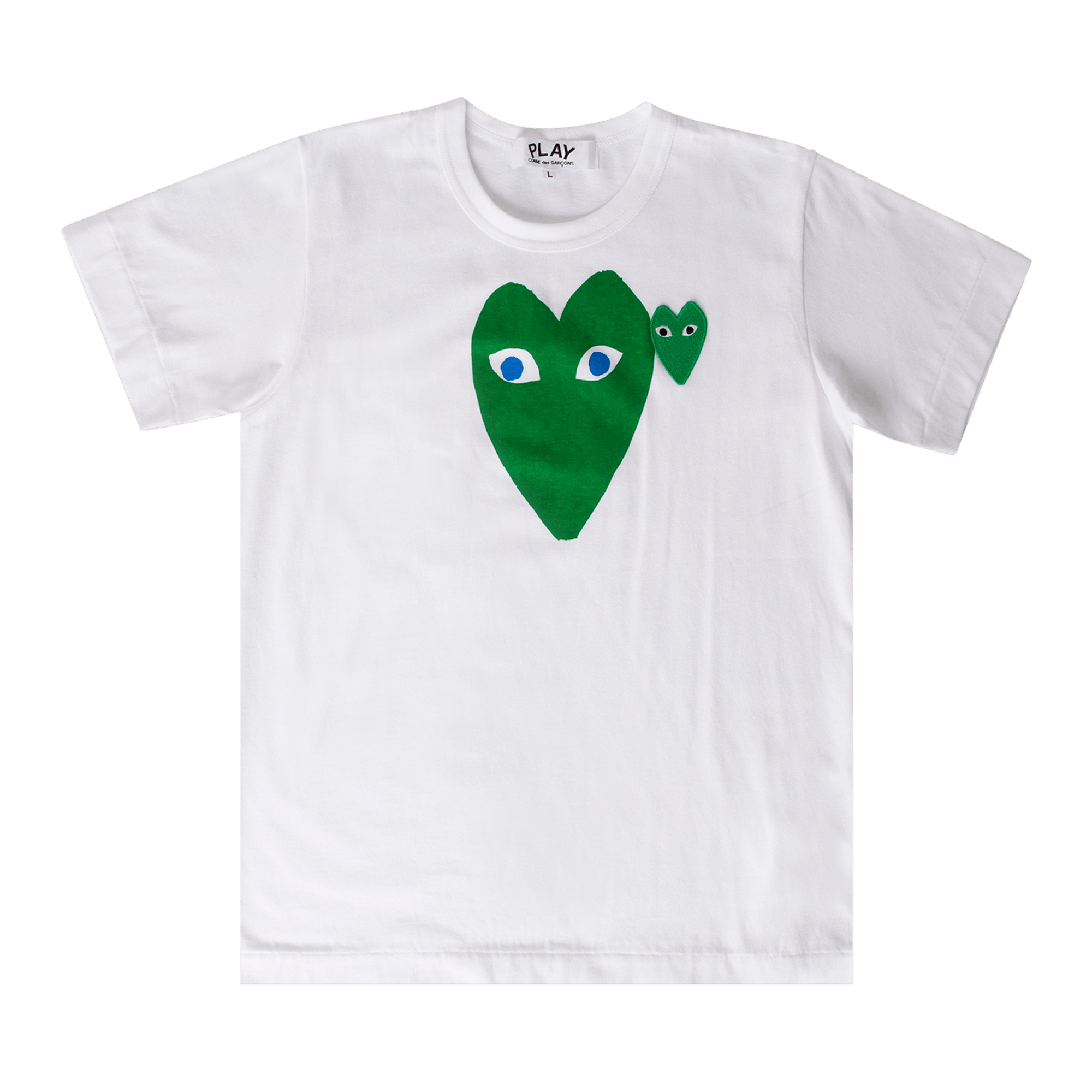 Comme des Garçons PLAY Heart Logo Short-Sleeve T-Shirt 'White/Green'