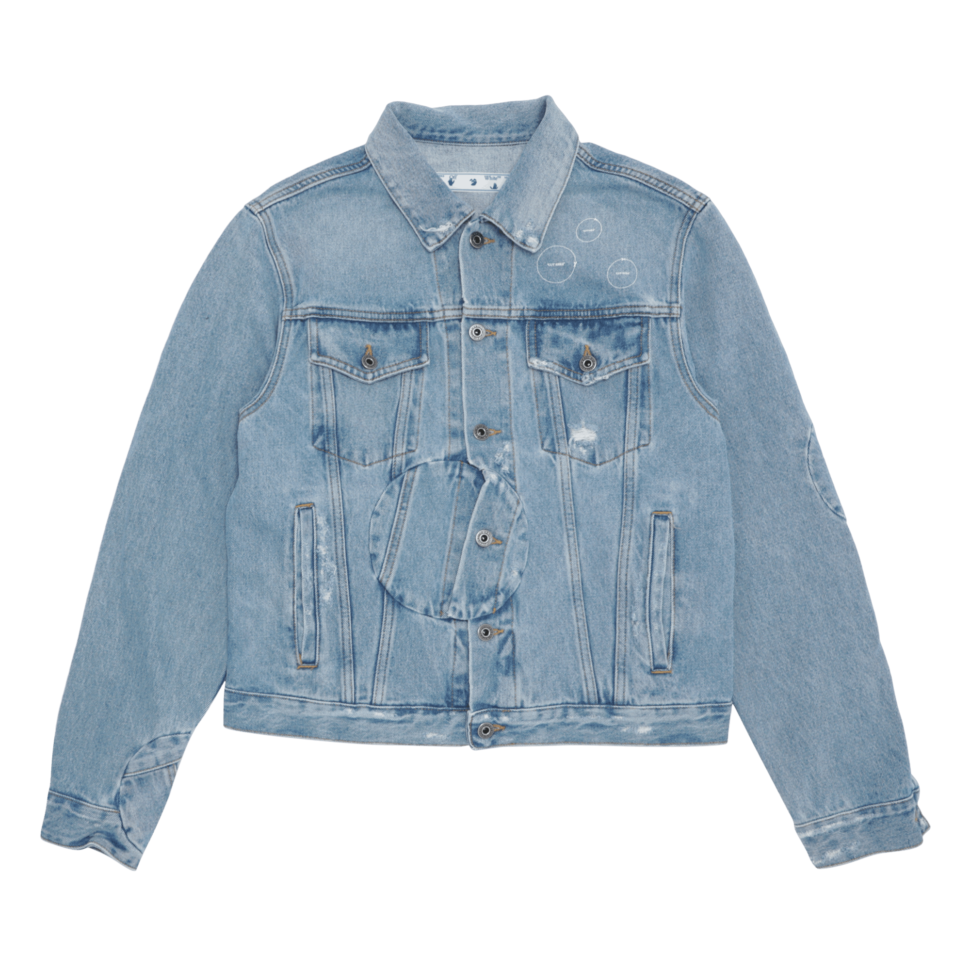 Off-White Arrow Twist Denim Jacket 'Cobalt Blue/White'