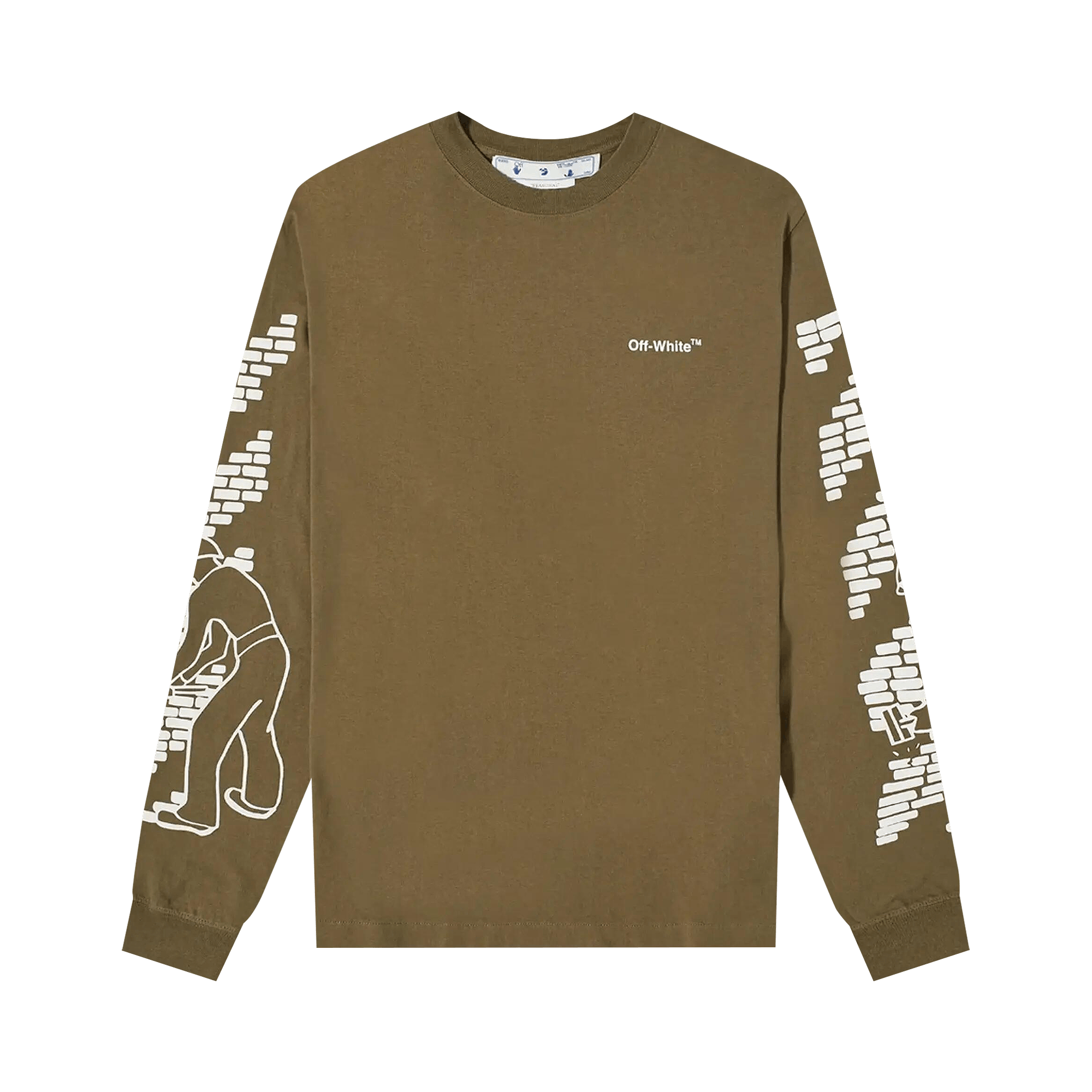 Off-White Bricks Skate Long-Sleeve Tee 'Green/White'