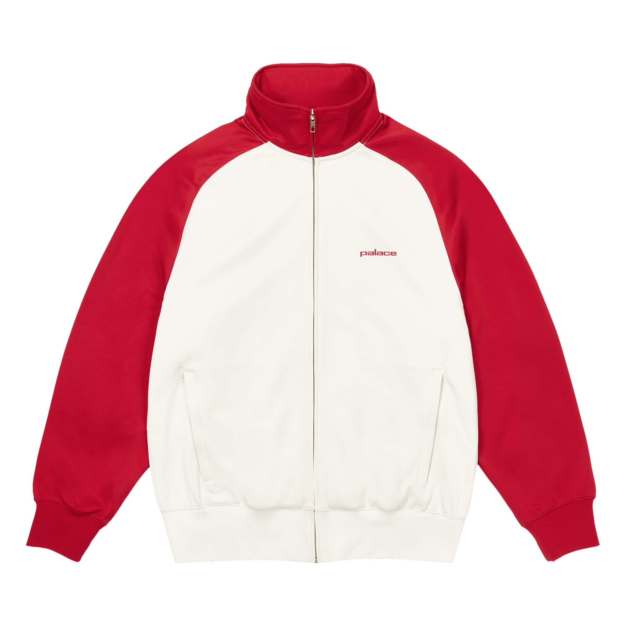 Palace Polyknit Track Jacket 'Truest Red/Soft White'