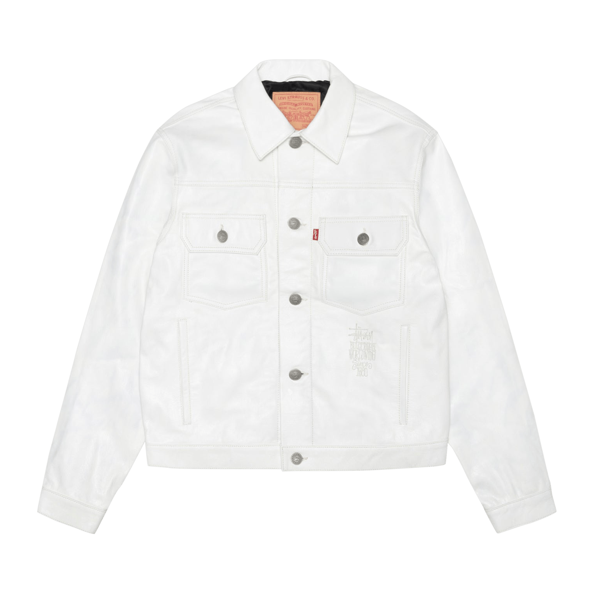 Stussy x Levi's Leather Trucker Jacket 'Tofu'