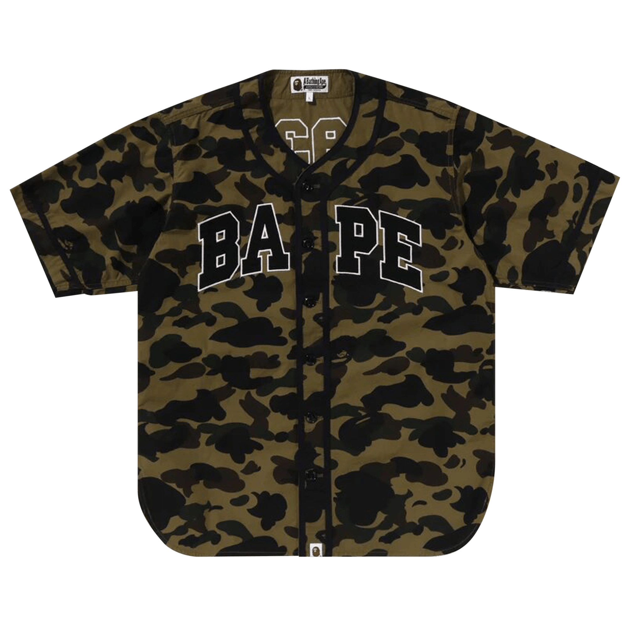 BAPE 1st Camo Baseball Shirt 'Green'