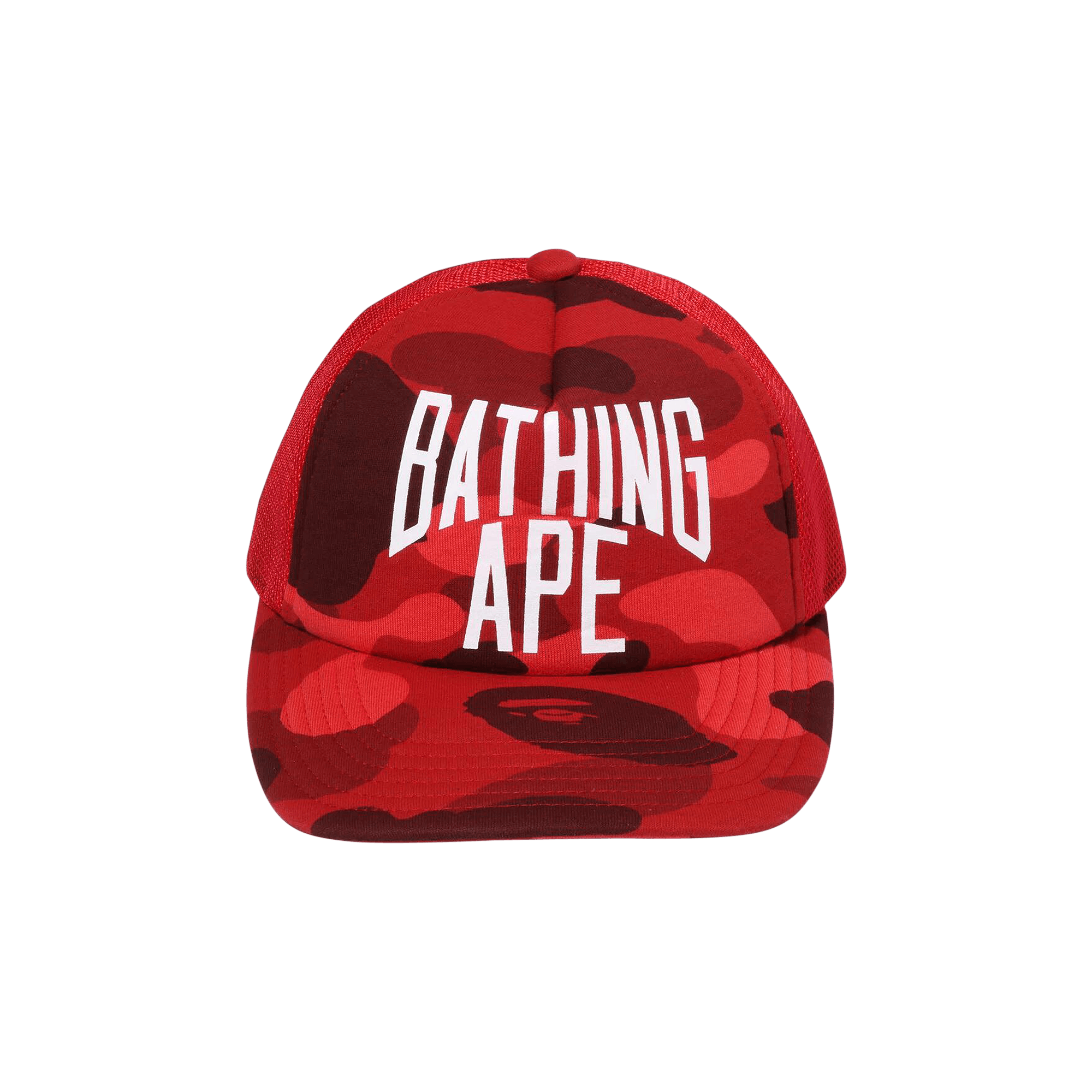 BAPE Color Camo Nyc Logo Mesh Cap 'Red'