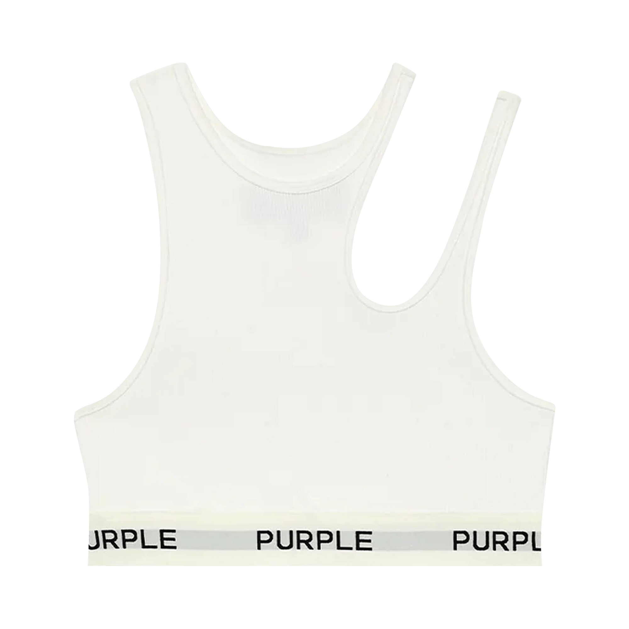 PURPLE BRAND Rib Cut Out Bralette 'White'