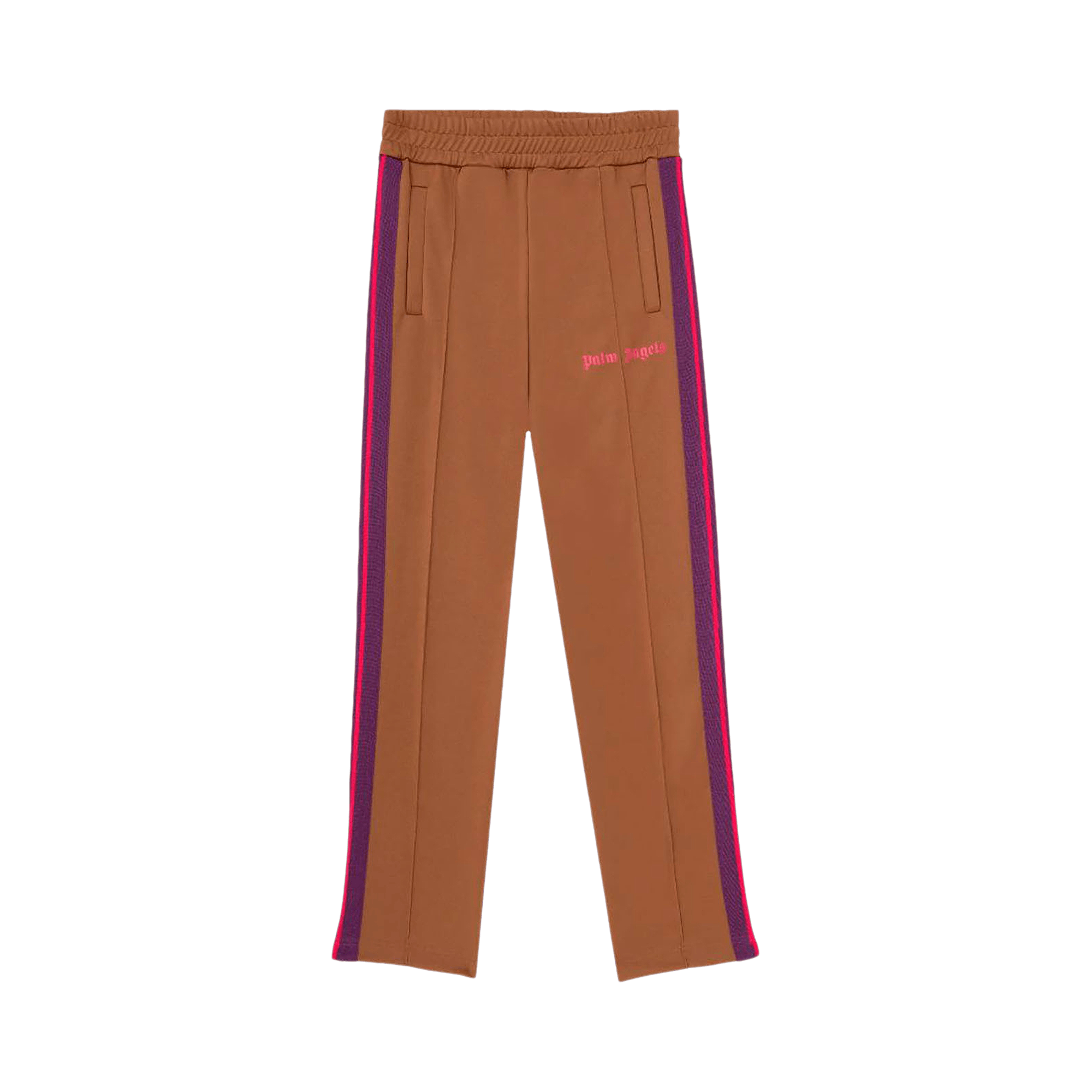 Palm Angels College Slim Track Trousers 'Brown Magenta'