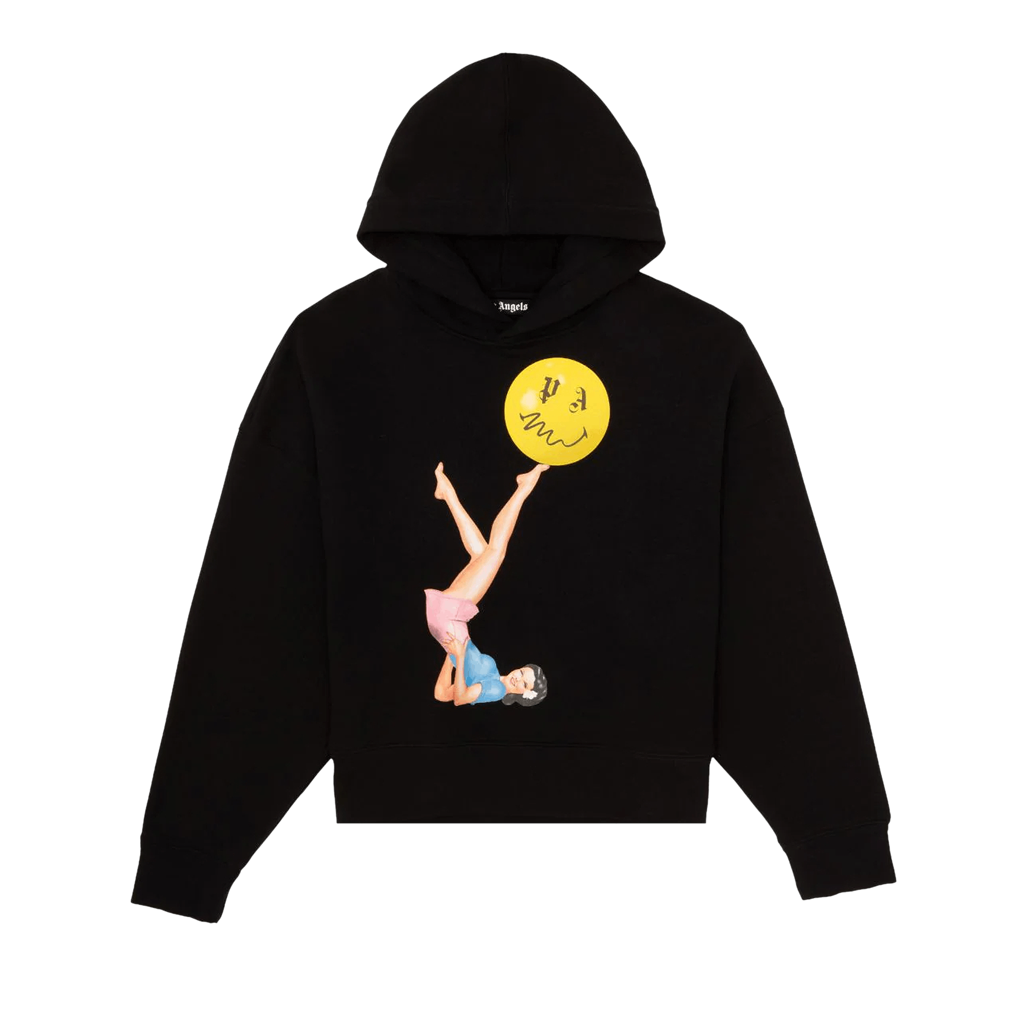 Palm Angels Juggler Pin Up Hoodie 'Black/Pink'