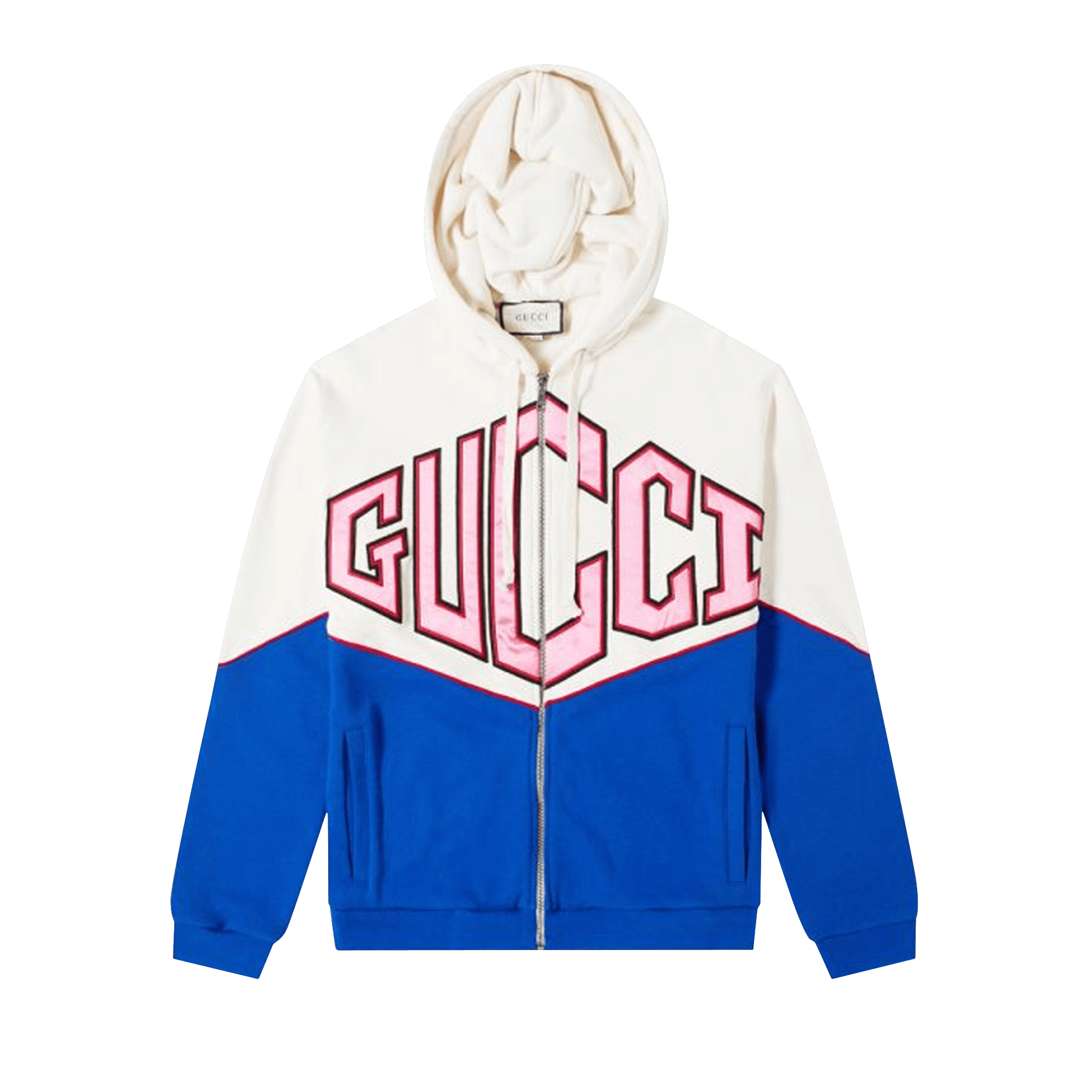 Gucci Diamond Zip Hoodie 'Natural/Navy/Red'