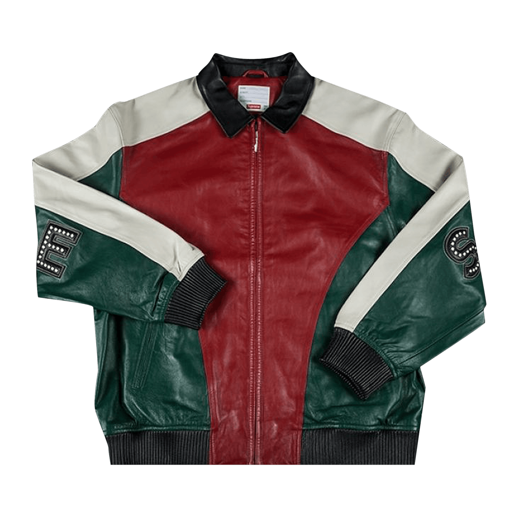 Supreme Studded Arc Logo Leather Jacket 'Red'