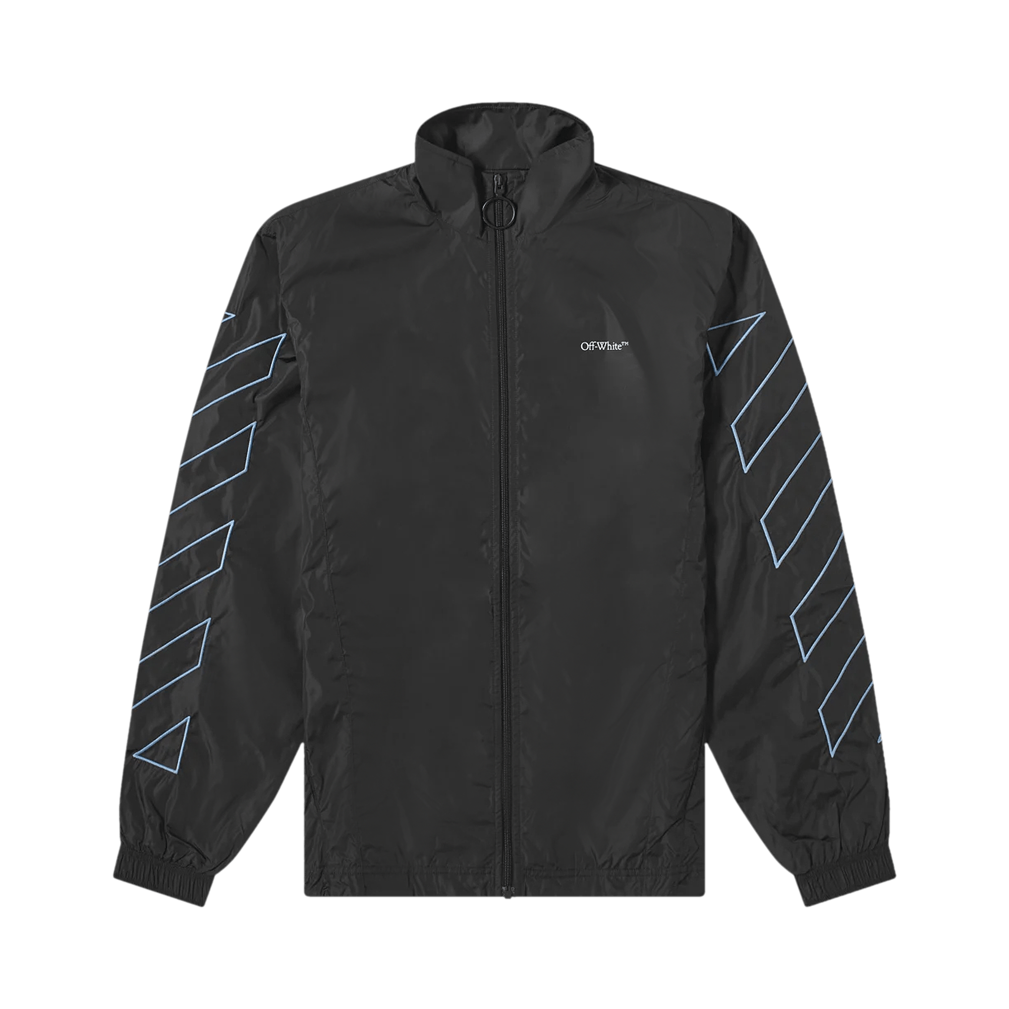 Off-White Diag Nylon Jacket 'Black/Light Blue'