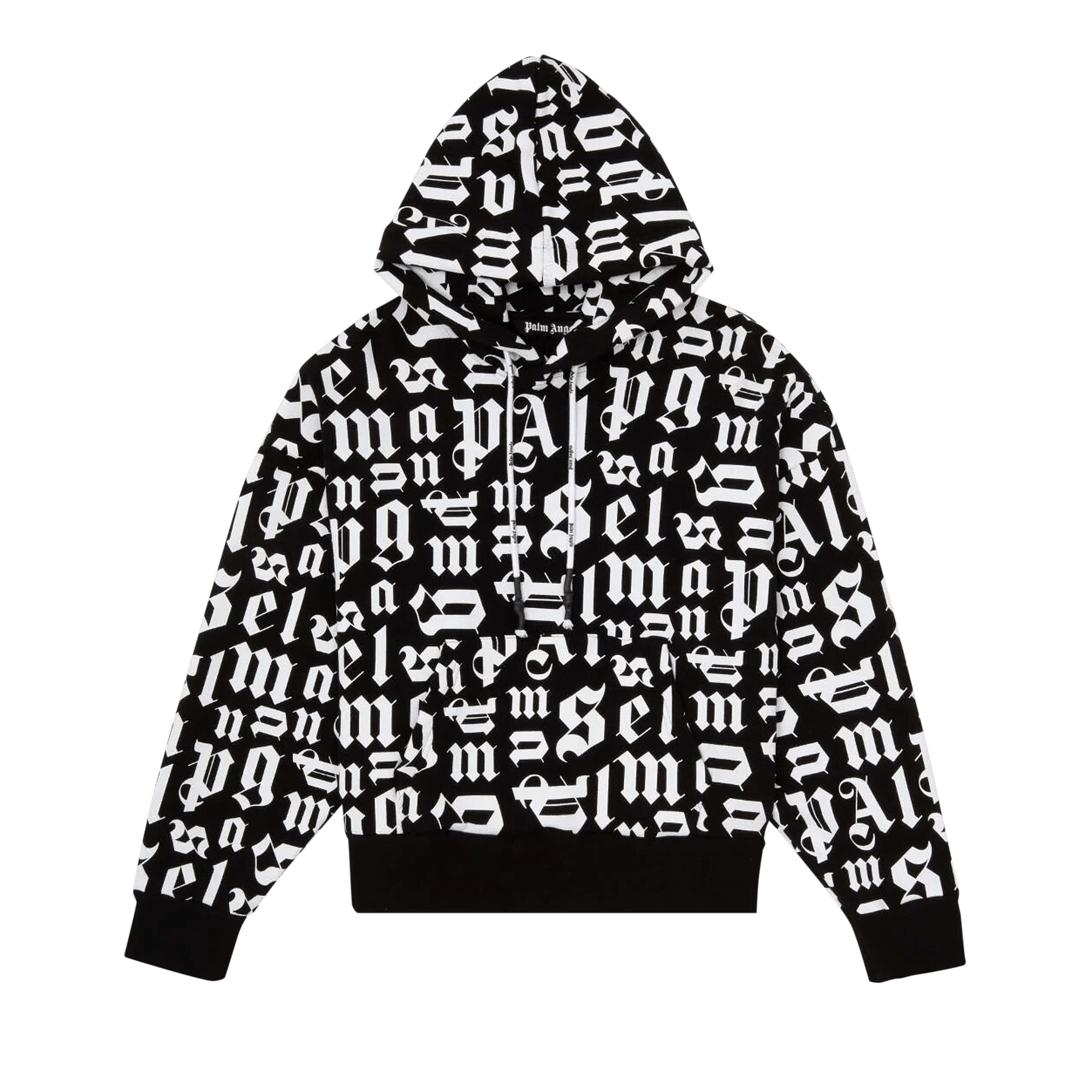 Palm Angels Broken Monogram Hoodie 'Black/White'