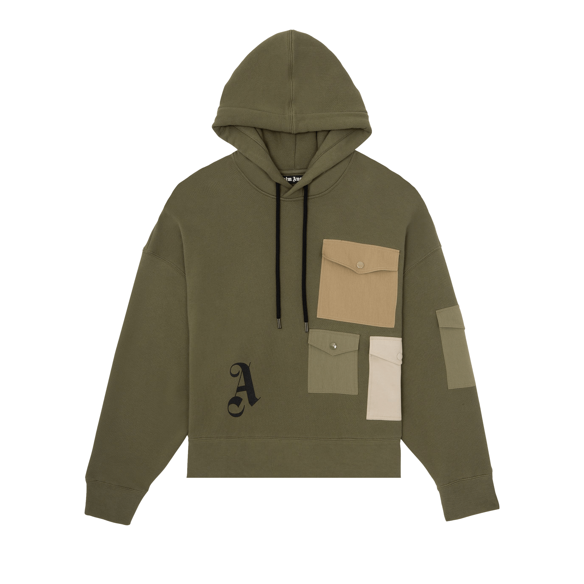 Palm Angels Juggler Pin Up Hoodie 'Military'