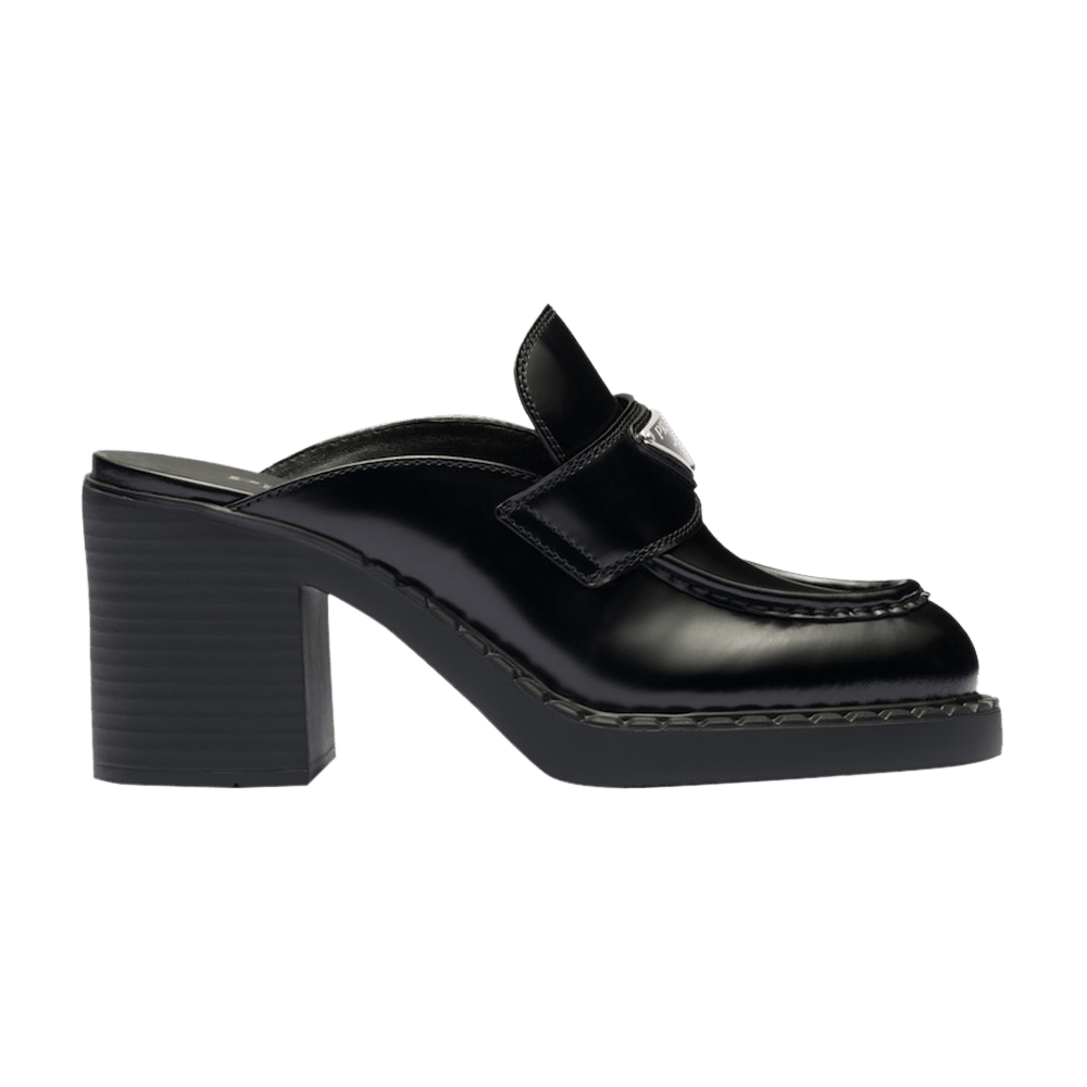 Buy Prada Wmns Chocolate Brushed Leather Mule 'Black' 2023