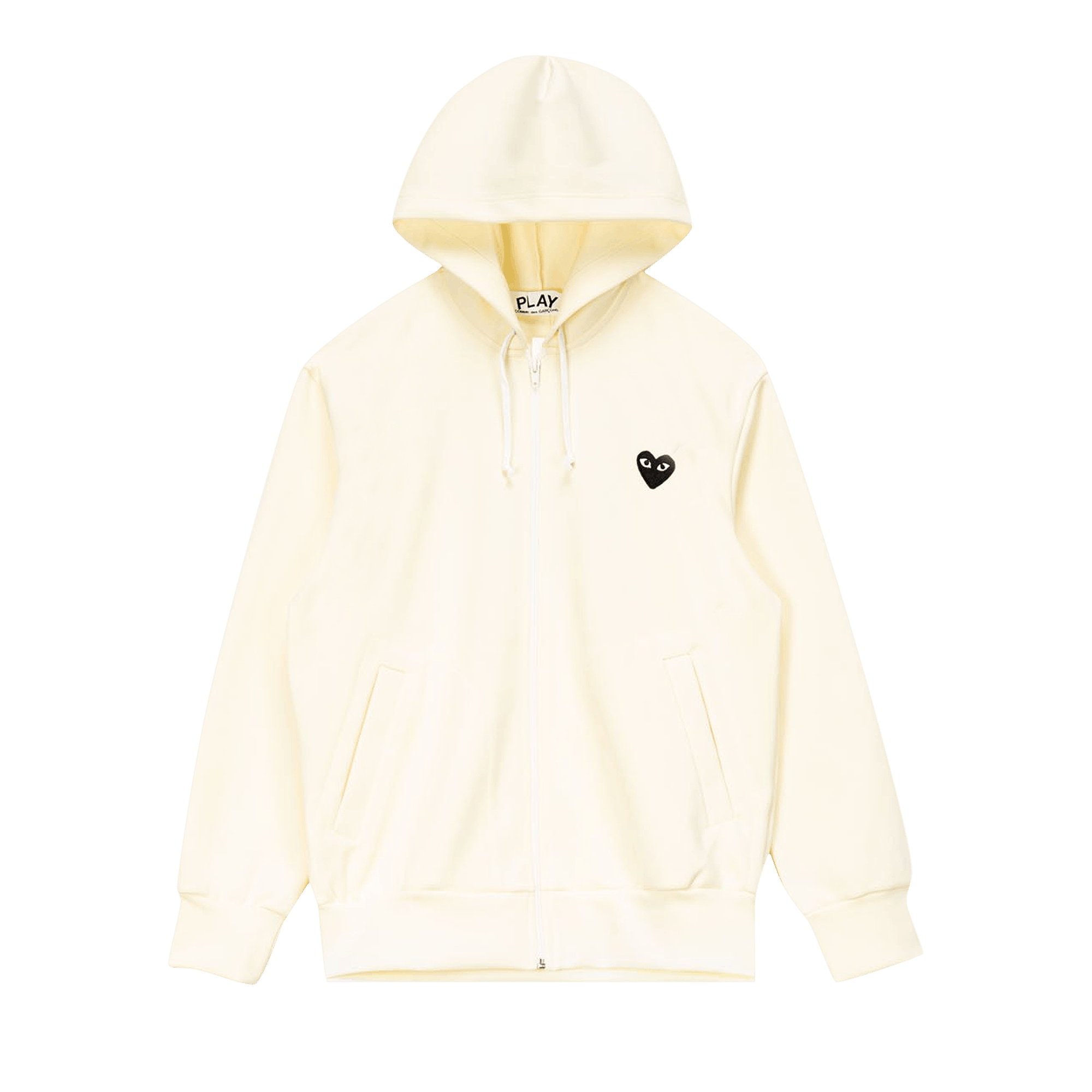 Comme des Garçons PLAY Big Heart Zip Up Sweatshirt 'Ivory'