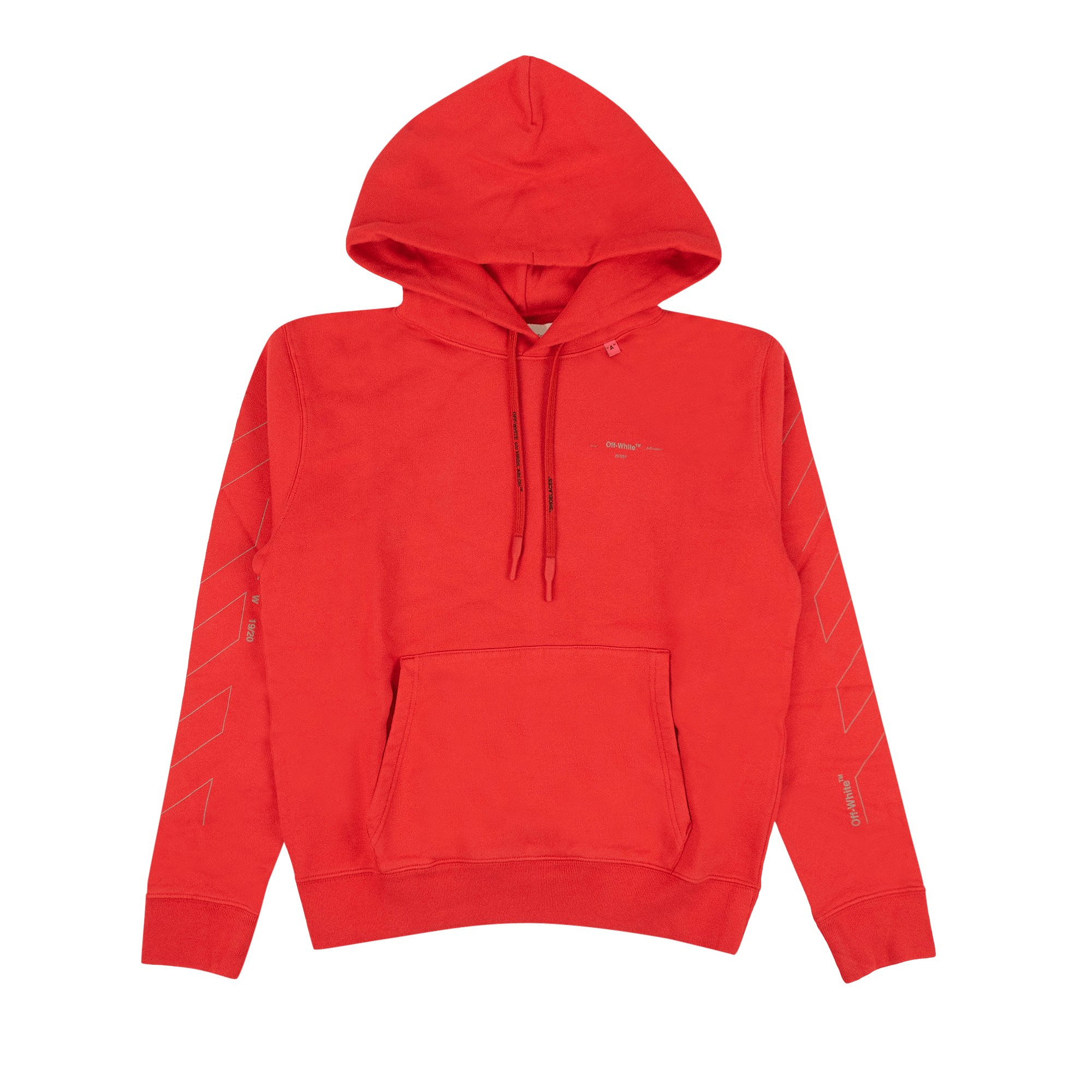 Off-White Diag Unfinished Hoodie 'Red'