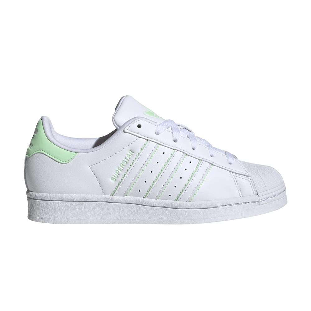 Adidas Superstar K 'White Semi Green Spark'