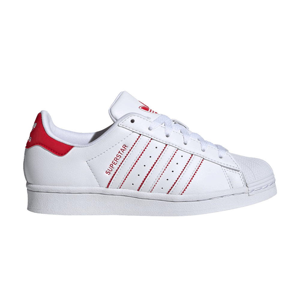Adidas Superstar K 'White Scarlet'