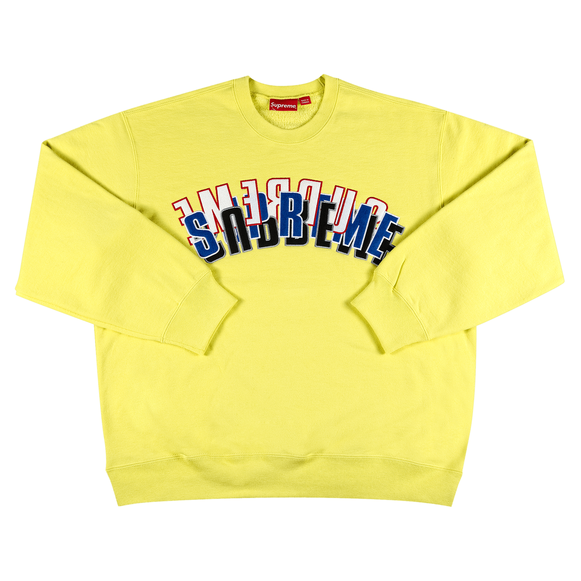Supreme Stacked Crewneck 'Light Lemon'
