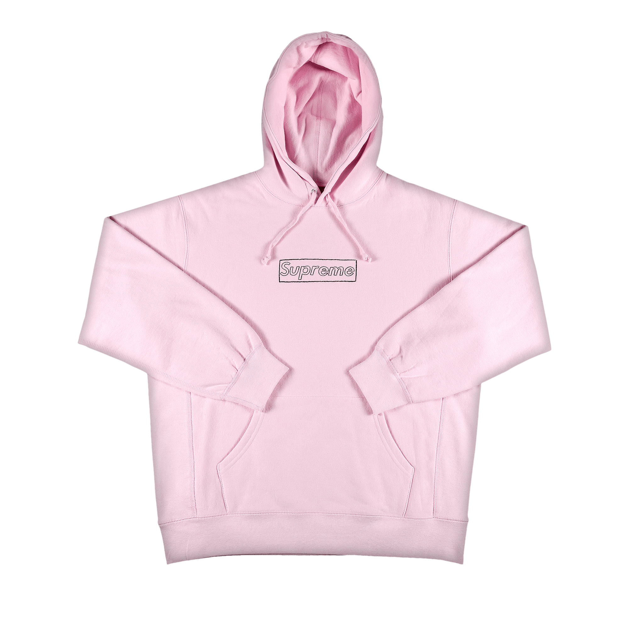 Supreme x KAWS Chalk Logo Hooded Sweatshirt 'Light Pink'