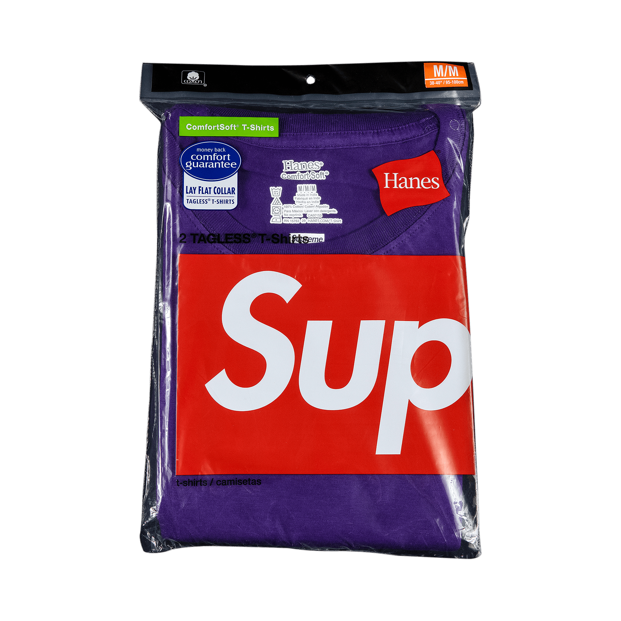 Supreme x Hanes Tagless Tees (2 Pack) 'Purple'